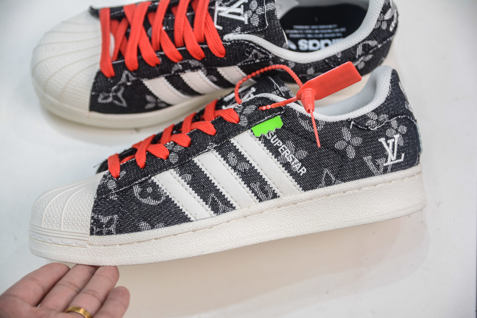 Louis Vuitton x Adidas Originals Superstar Dark Blue Monogram Sneakers 7 cmp i1756657214065 7318 0 5