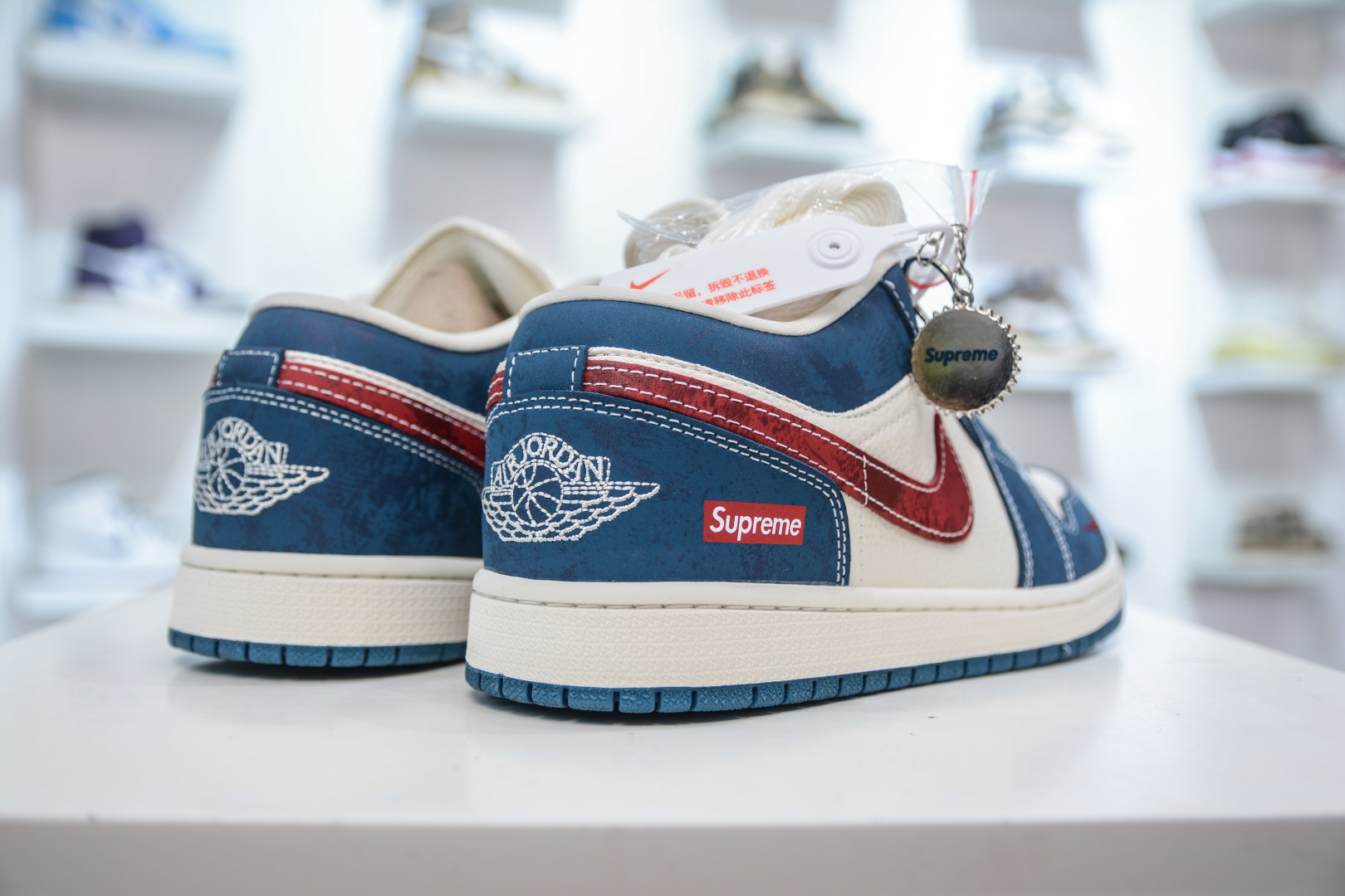 Air Jordan 1 Retro Low x Supreme Collab - Blue, White & Red Custom Shoes 6 cmp i1756834632163 6548 0 5