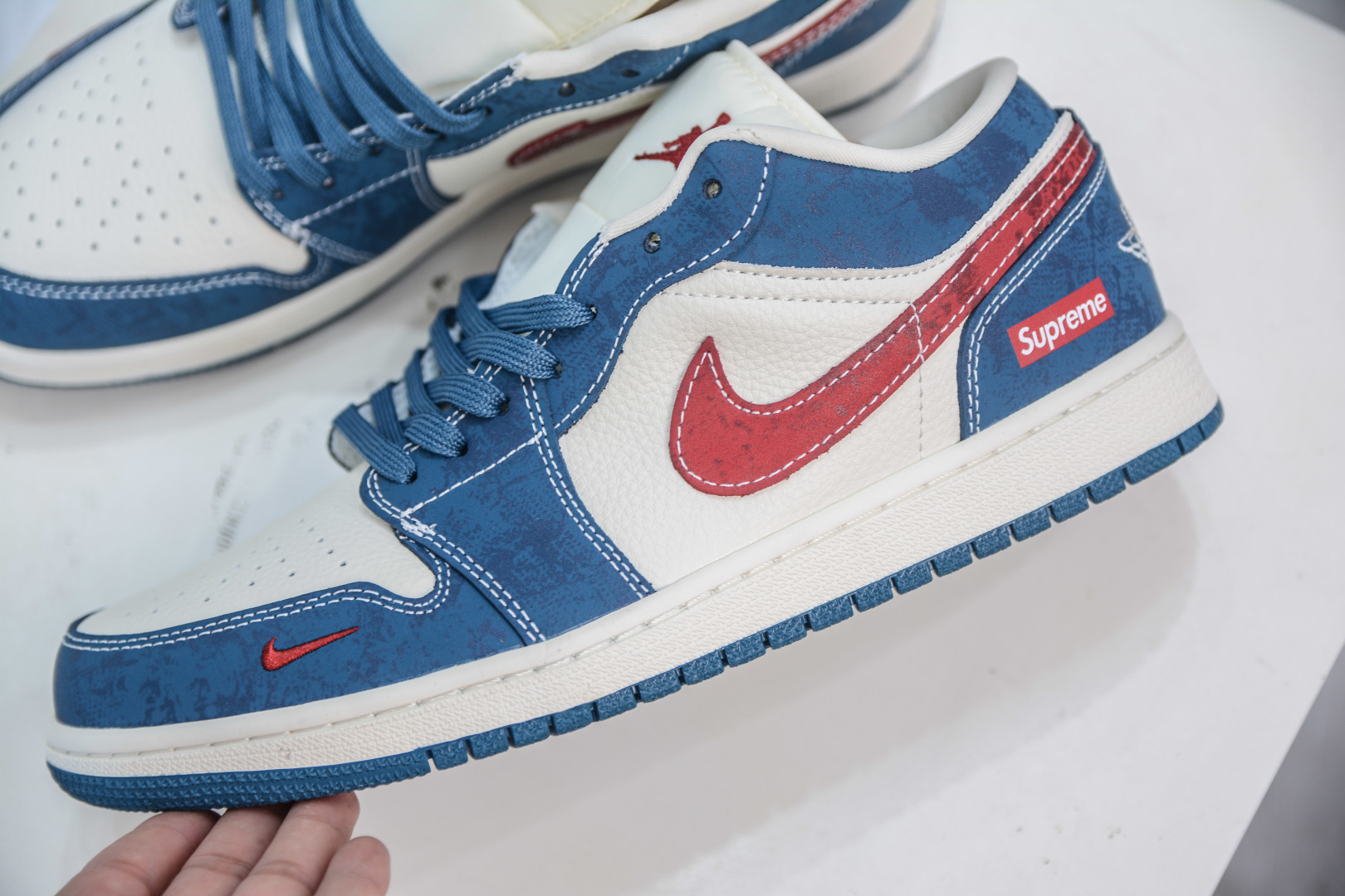 Air Jordan 1 Retro Low x Supreme Collab - Blue, White & Red Custom Shoes 7 cmp i1756834632163 6805 0 6