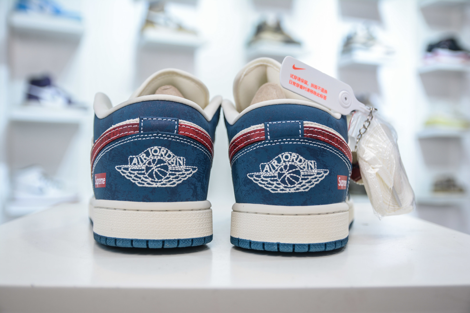 Air Jordan 1 Retro Low x Supreme Collab - Blue, White & Red Custom Shoes 2 cmp i1756834632163 9986 0 1