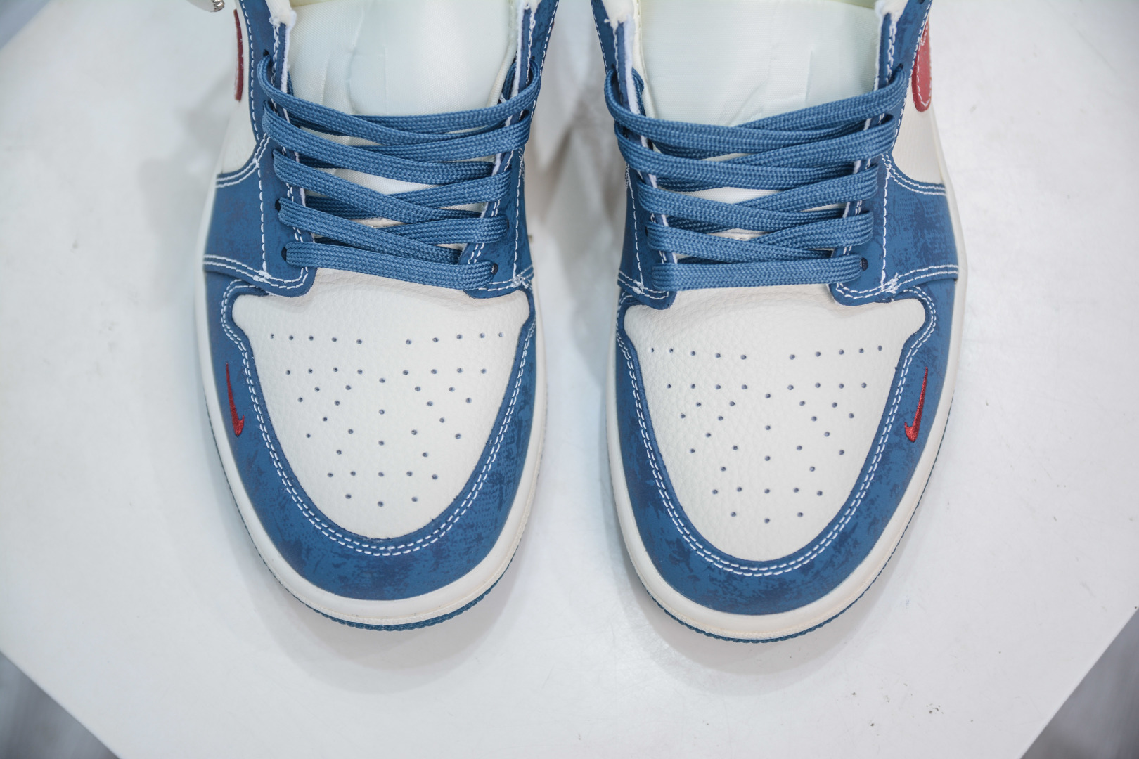 Air Jordan 1 Retro Low x Supreme Collab - Blue, White & Red Custom Shoes 9 cmp i1756834632219 2674 0 8