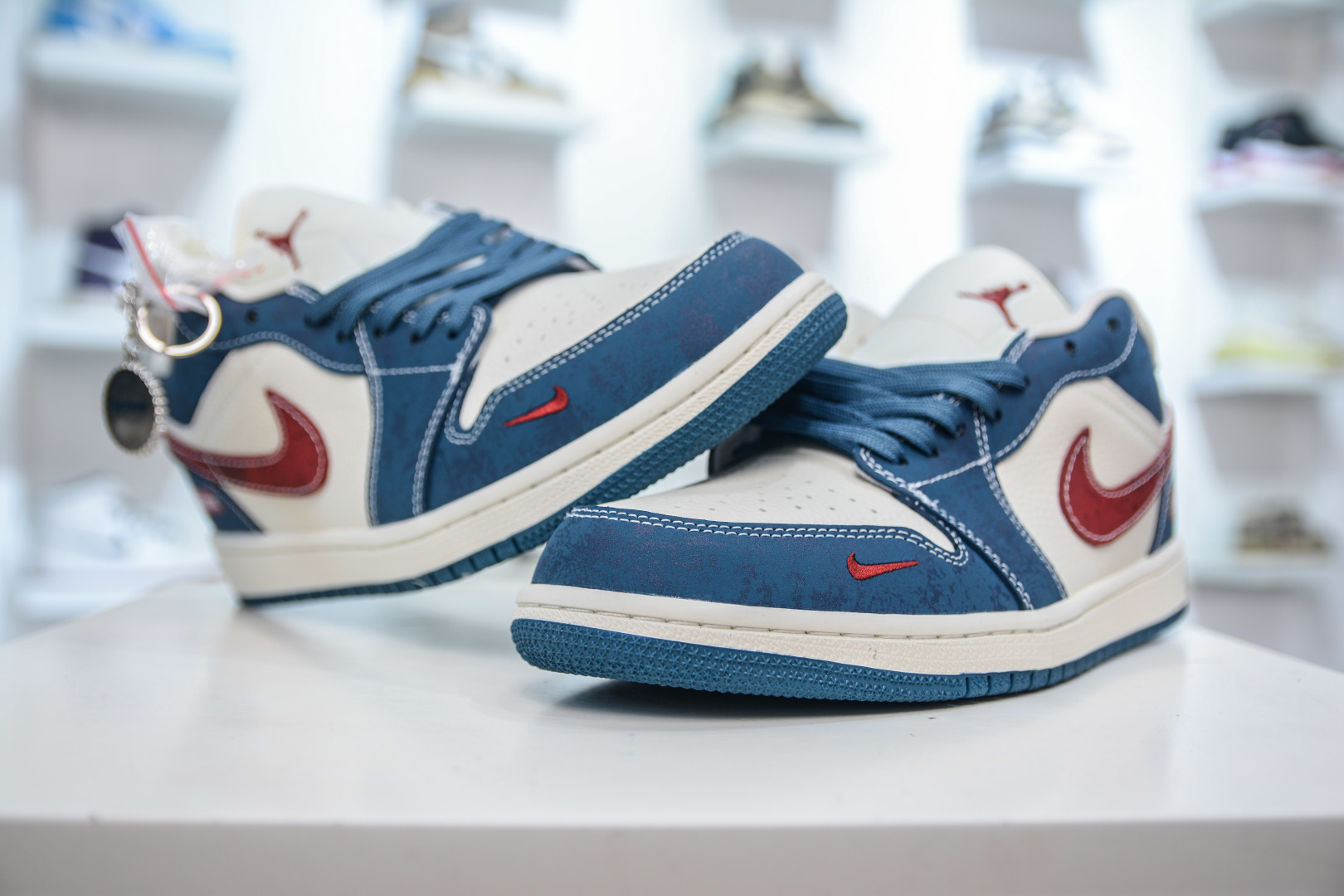 Air Jordan 1 Retro Low x Supreme Collab - Blue, White & Red Custom Shoes 4 cmp i1756834633187 1360 0 3