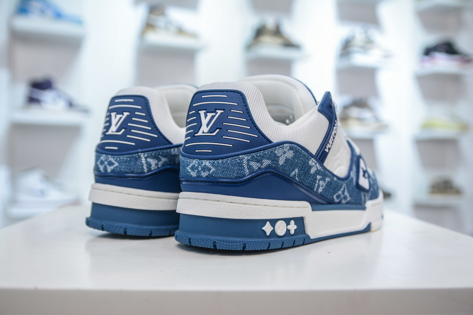 Louis Vuitton Trainer Sneaker White Blue Denim, Fashion Show, Unisex, Size 36-45 6 cmp i1756835591285 3980 0 5
