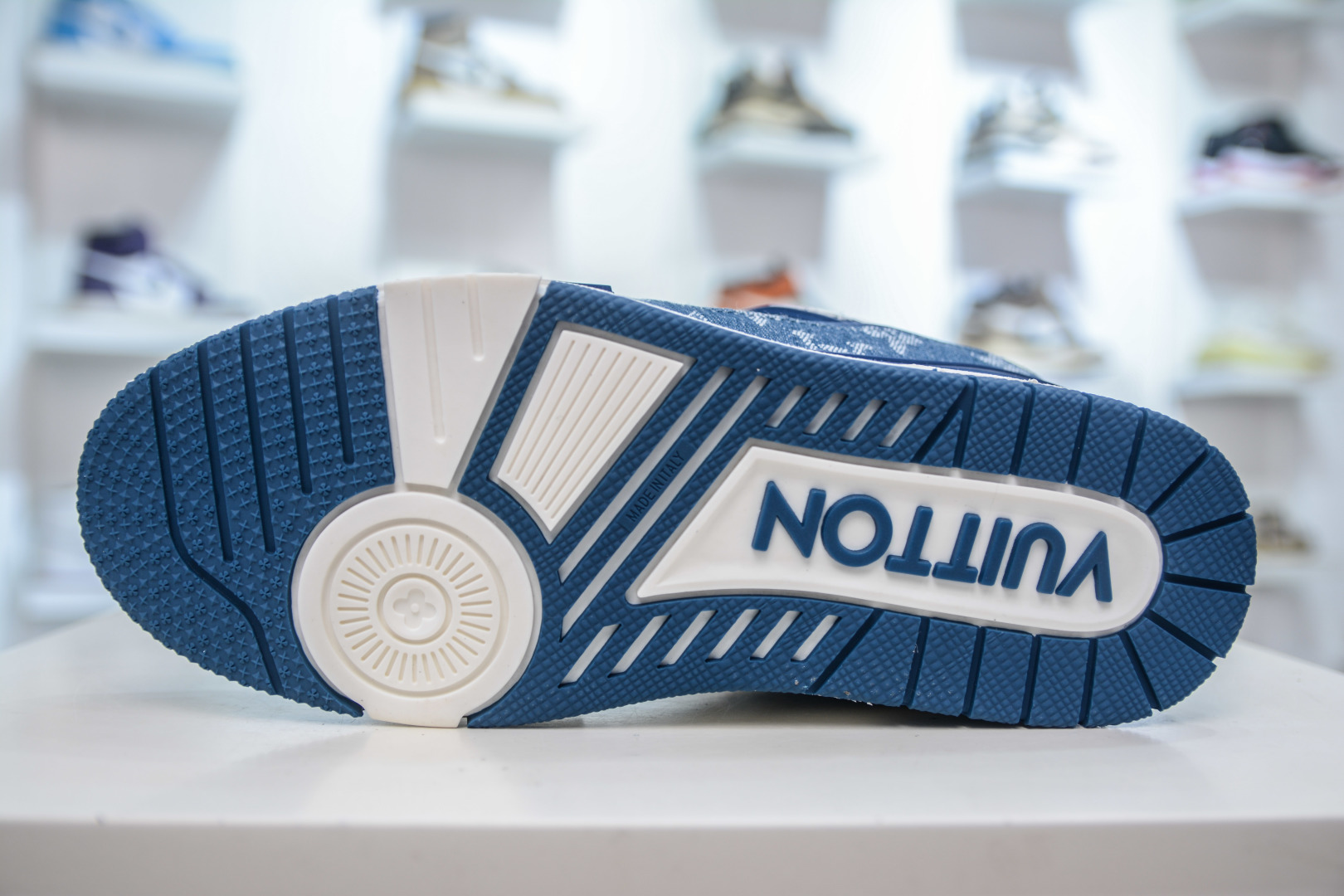 Louis Vuitton Trainer Sneaker White Blue Denim, Fashion Show, Unisex, Size 36-45 5 cmp i1756835592593 7365 0 4