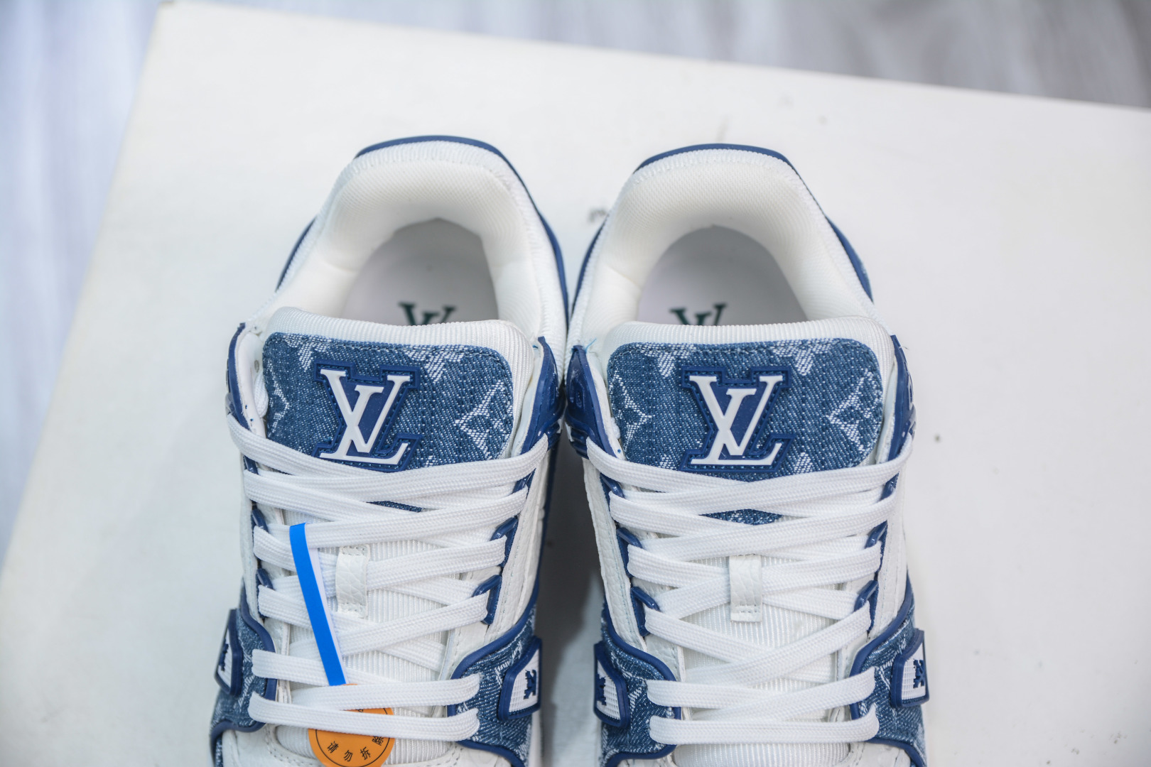 Louis Vuitton Trainer Sneaker White Blue Denim, Fashion Show, Unisex, Size 36-45 8 cmp i1756835592594 980 0 7