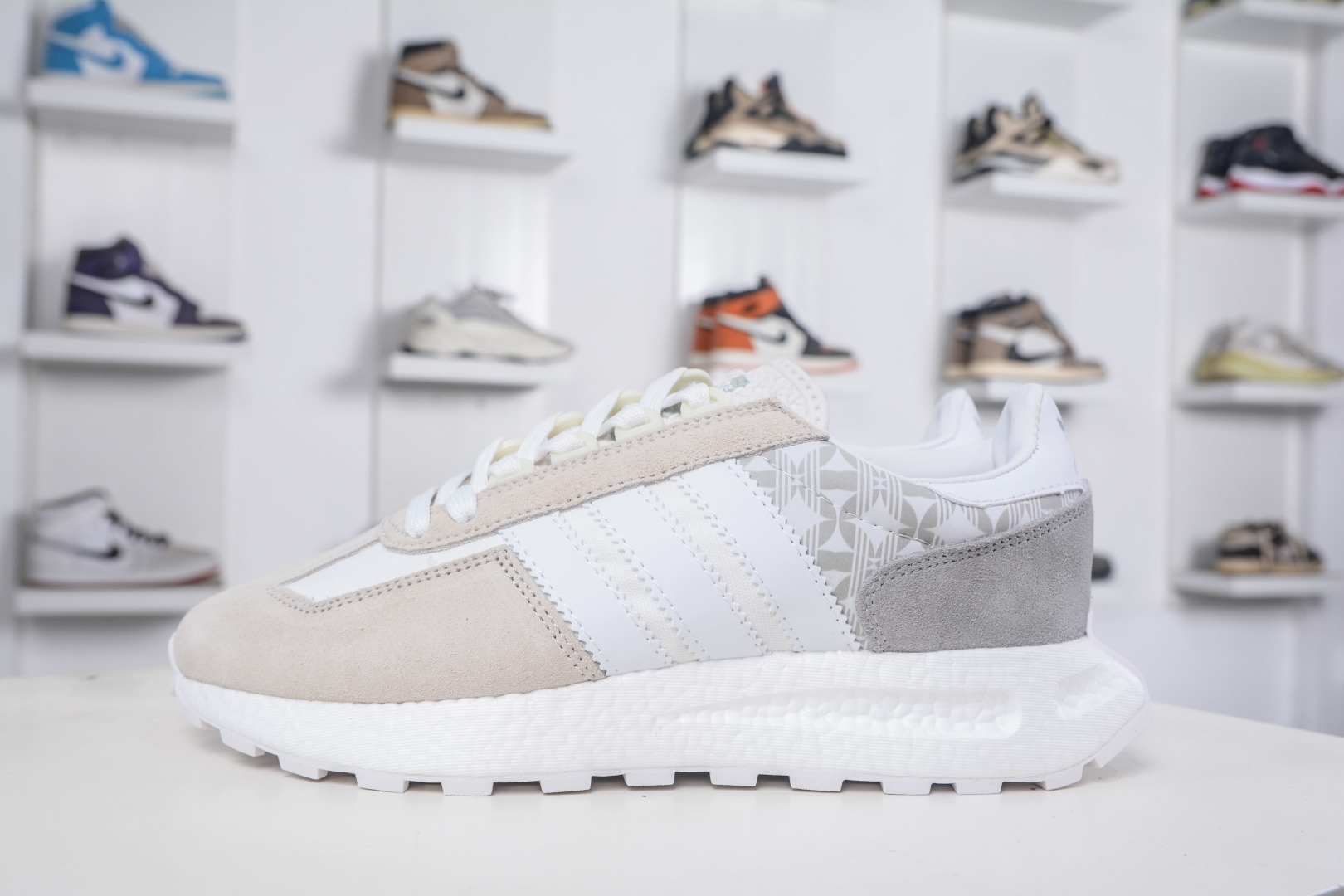 AD Originals Retropy Boost E5 - Retro Racing Cushioned Sneakers - White/Grey