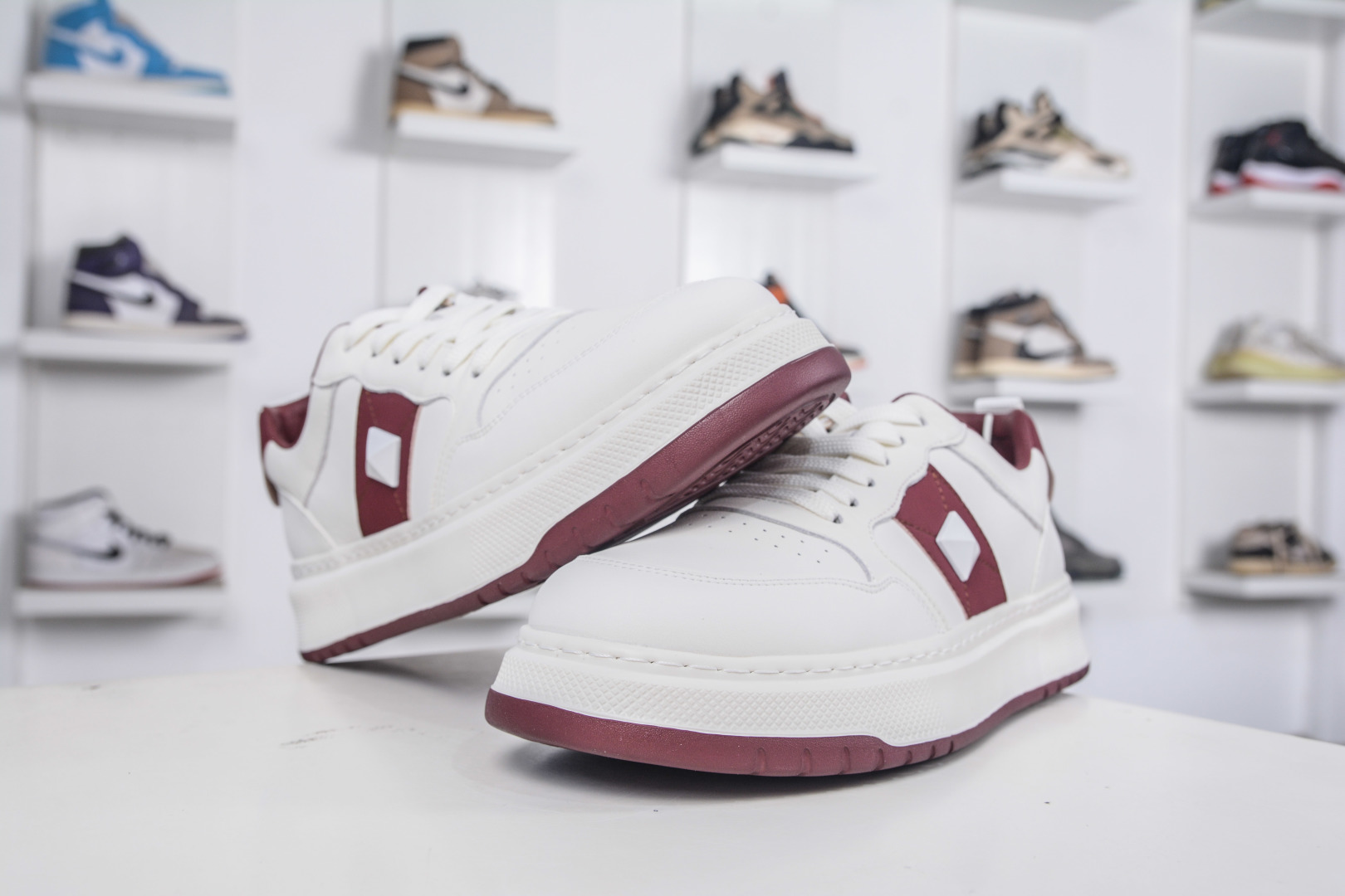 Valentino Rockstud Untitled White Leather Sneakers With Burgundy Accents 5 cmp i1757198714204 3612 0 3