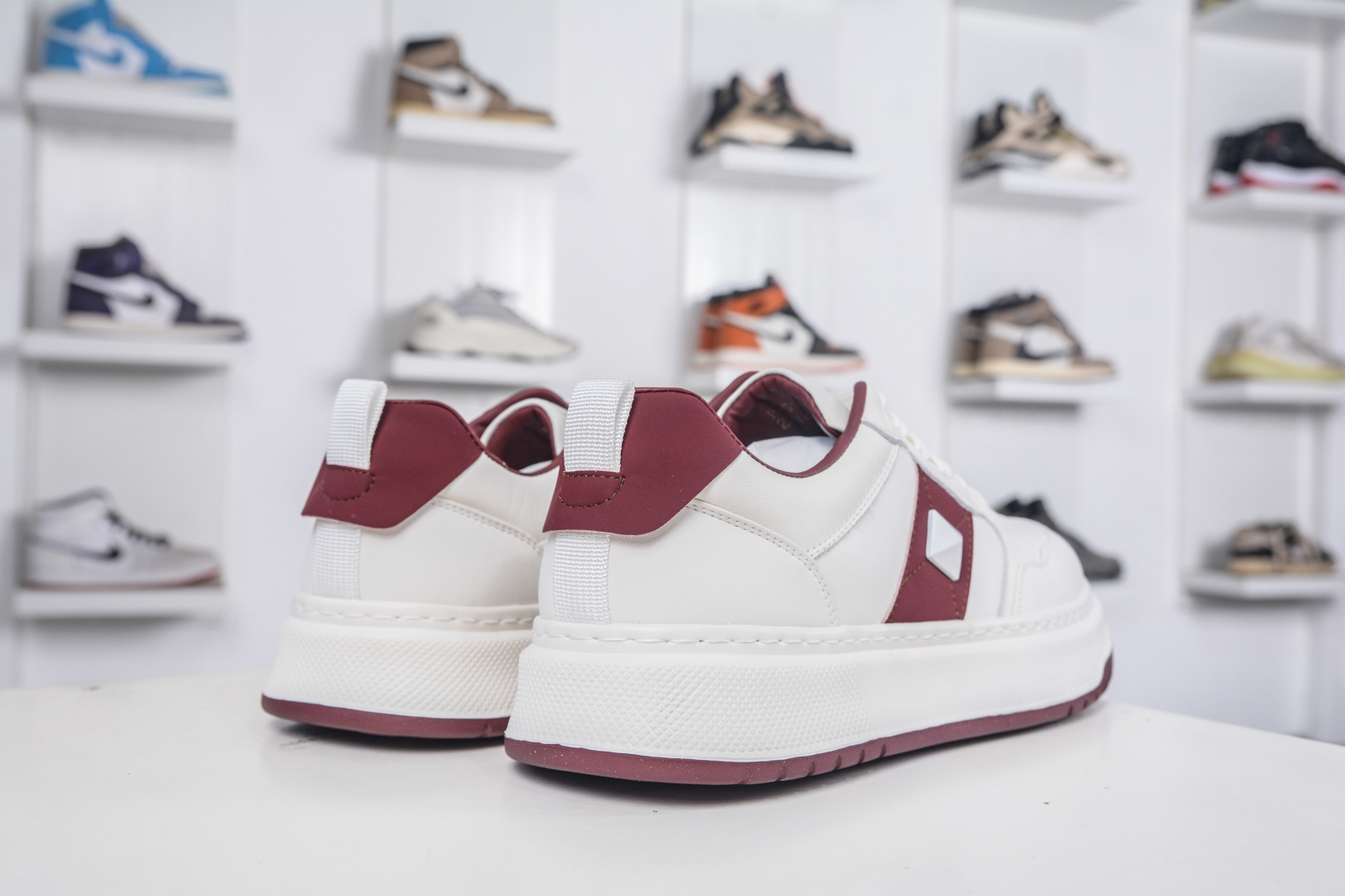 Valentino Rockstud Untitled White Leather Sneakers With Burgundy Accents 7 cmp i1757198714206 5051 0 5