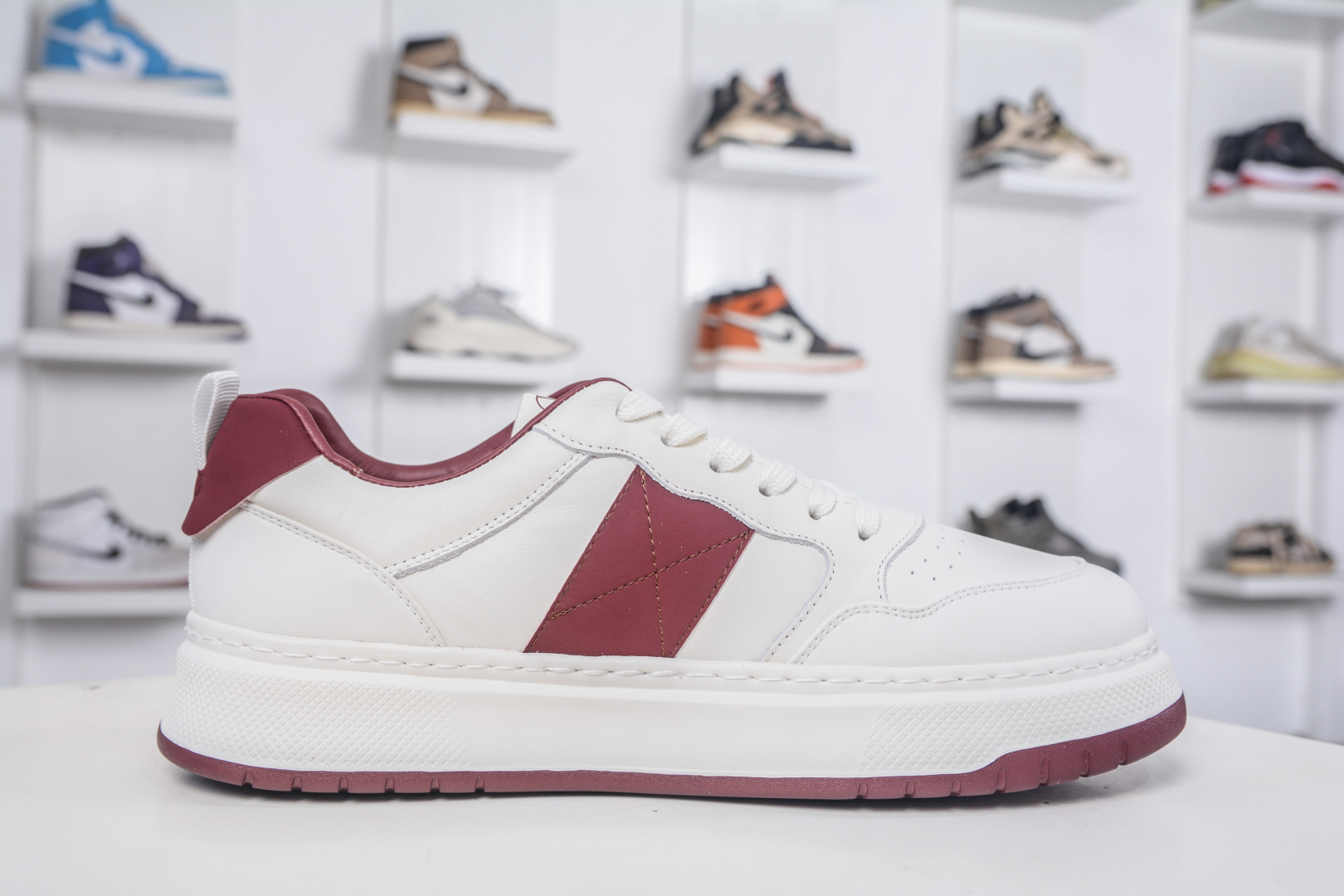 Valentino Rockstud Untitled White Leather Sneakers With Burgundy Accents 4 cmp i1757198715123 9347 0 2