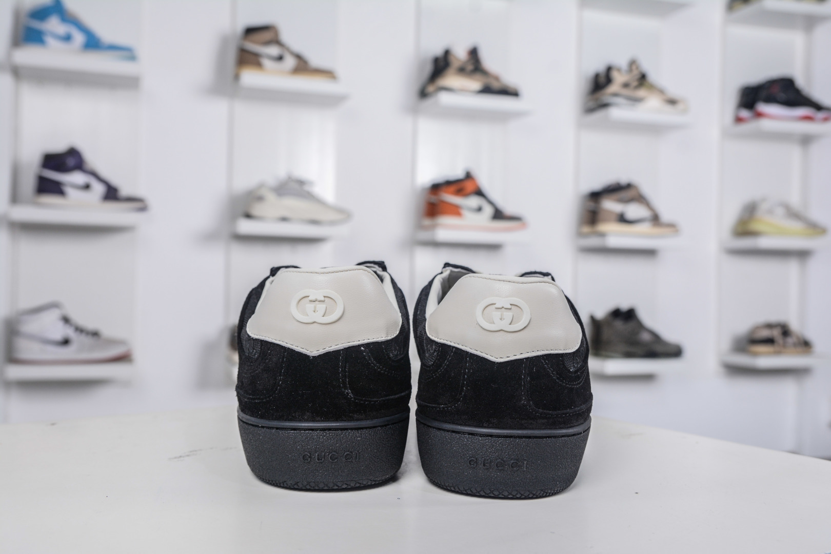 Gucci G75 Round Toe Lace-Up Sneakers in Black Suede with GG Canvas 3 cmp i1757198984757 1181 0 1