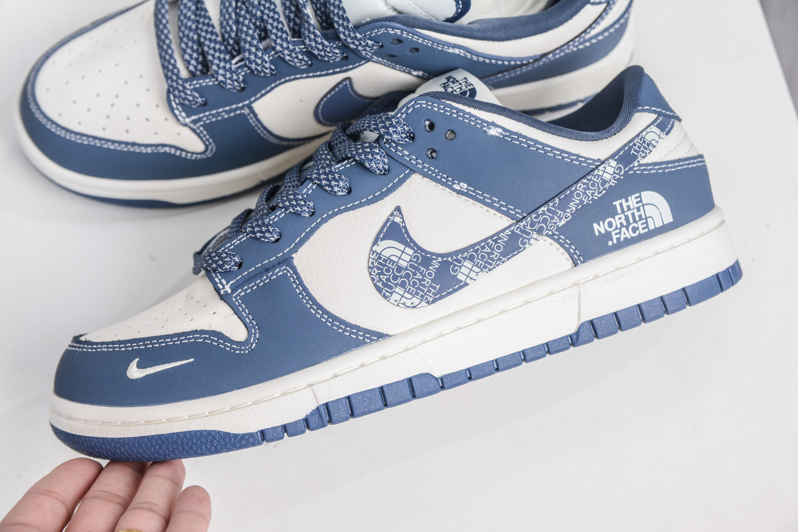 Air Jordan 1 Low x The North Face Custom Sneakers - Ink Blue 8 cmp i1757352409562 243 0 6