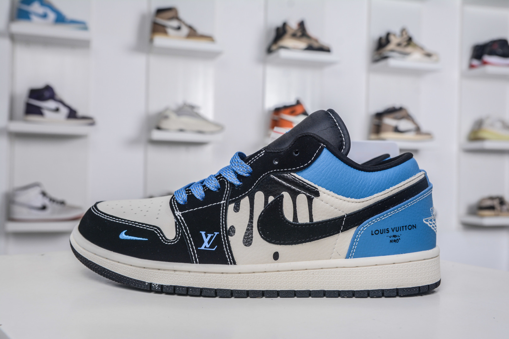 Air Jordan 1 Low x Louis Vuitton Collab Black White Blue Sneakers 2 cmp i1757352466622 299 0 0