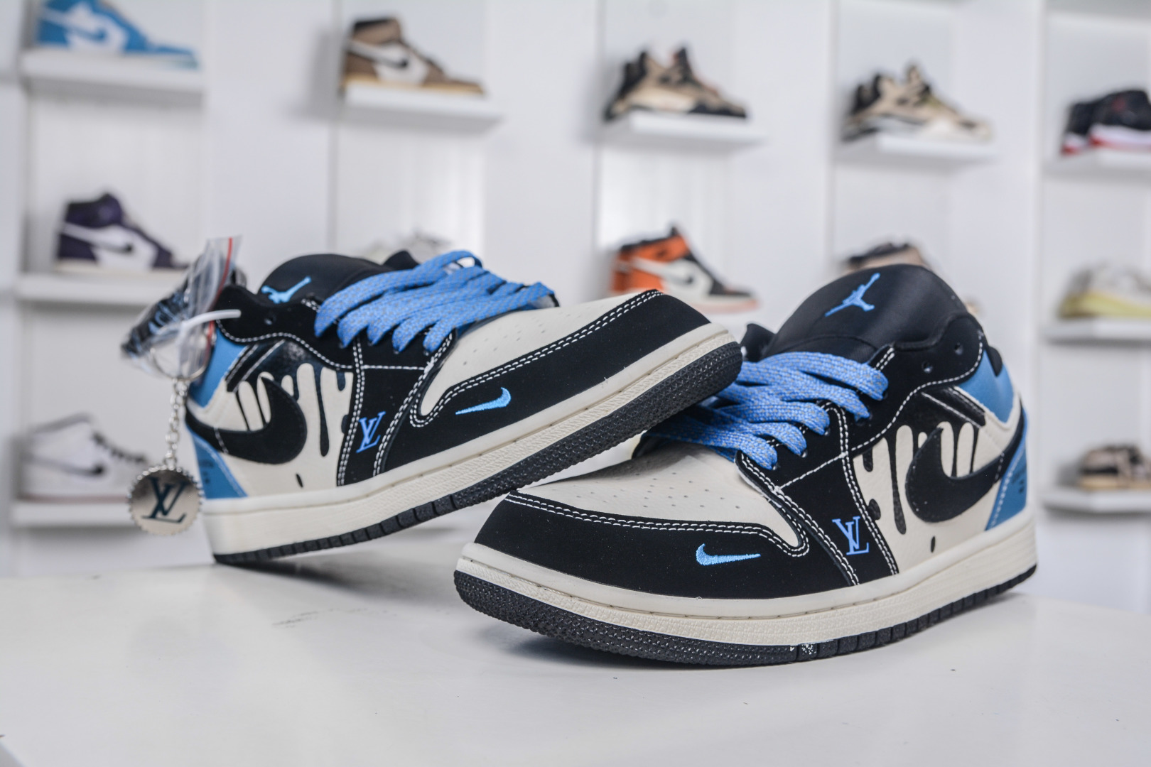 Air Jordan 1 Low x Louis Vuitton Collab Black White Blue Sneakers 5 cmp i1757352466623 1762 0 3