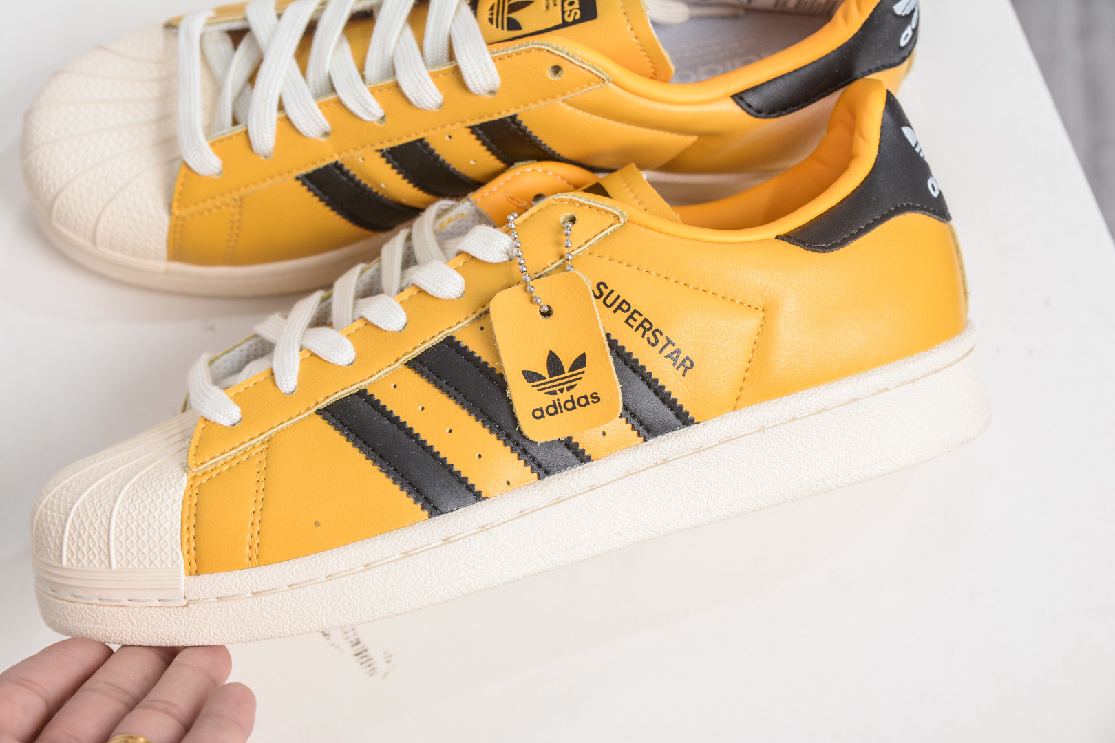 Adidas Originals Superstar Yellow Black Leather Upper Sneakers HQ0498 8 cmp i1757439728631 2896 0 6
