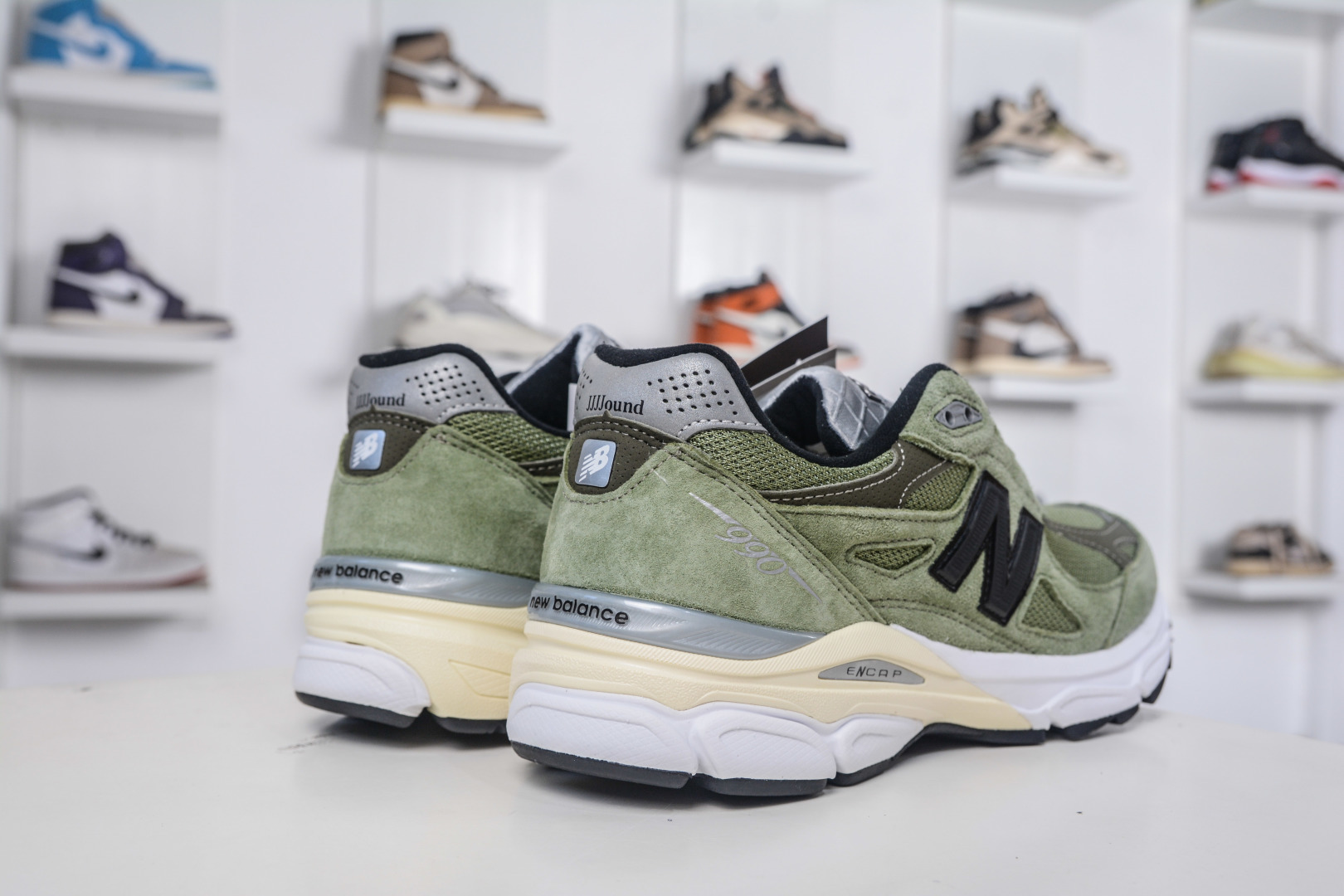 290 ZC总裁版 JJJJound x New Balance 990系列 新百伦NB990V3 联名草绿色 第三代总统复古慢跑鞋 M990JD3