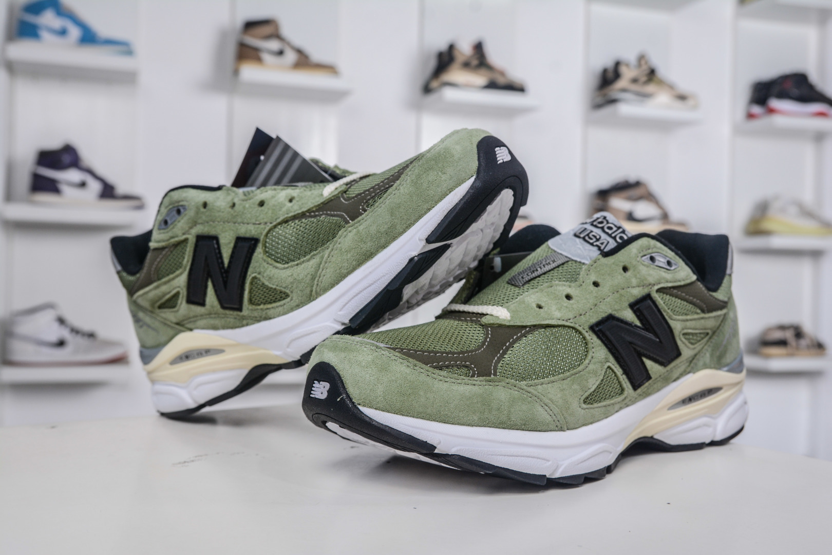 290 ZC总裁版 JJJJound x New Balance 990系列 新百伦NB990V3 联名草绿色 第三代总统复古慢跑鞋 M990JD3