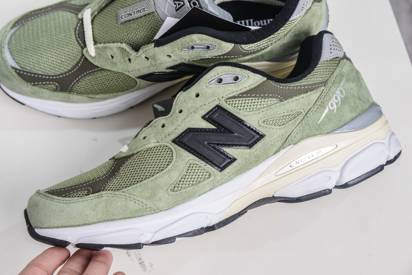 290 ZC总裁版 JJJJound x New Balance 990系列 新百伦NB990V3 联名草绿色 第三代总统复古慢跑鞋 M990JD3