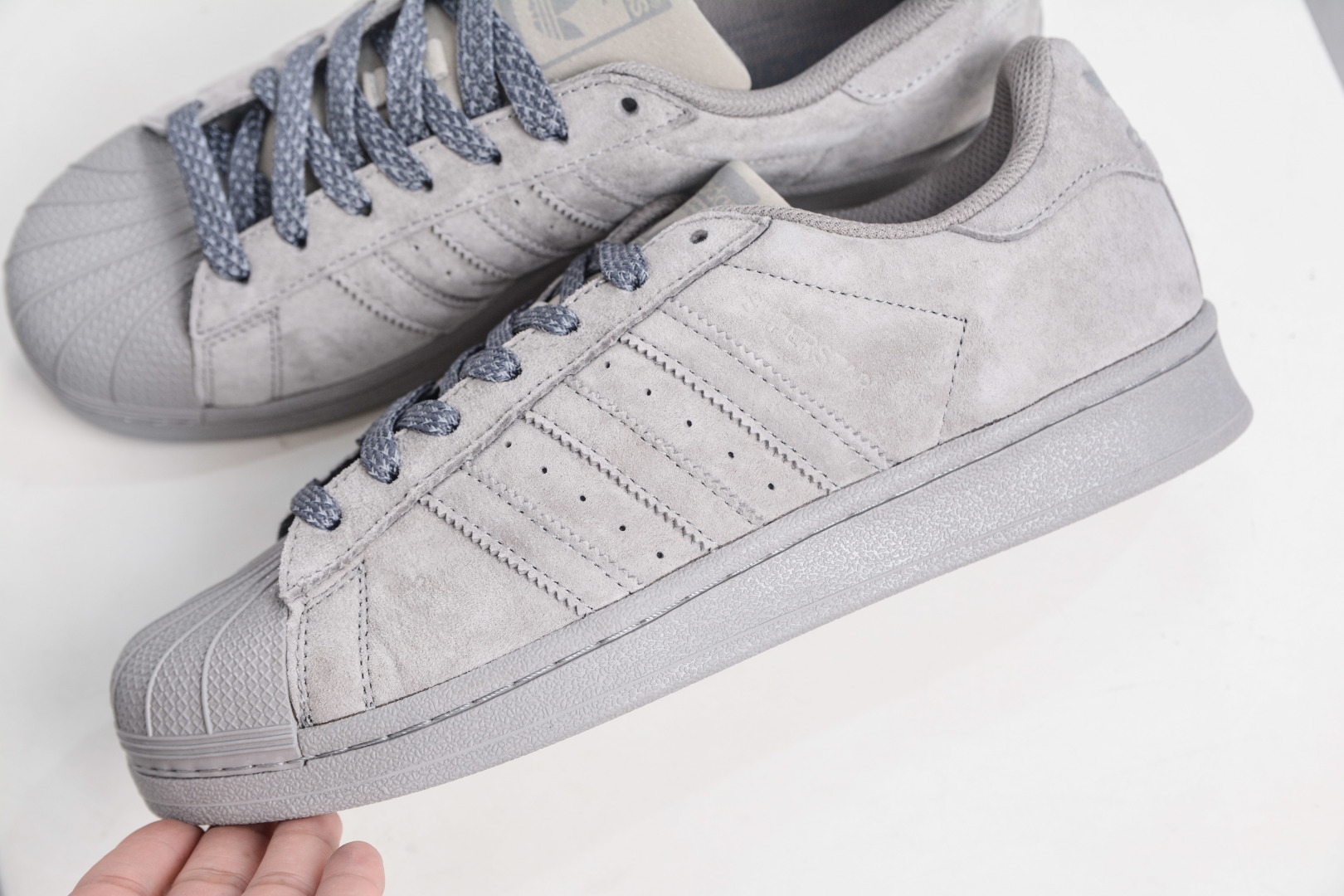 Adidas Originals Superstar Grey Suede Leather Sneakers: Original Company Grade 7 cmp i1757609465549 5948 0 6