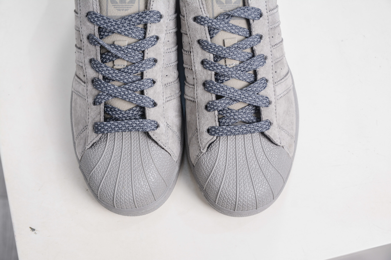 Adidas Originals Superstar Grey Suede Leather Sneakers: Original Company Grade 9 cmp i1757609465549 8707 0 8