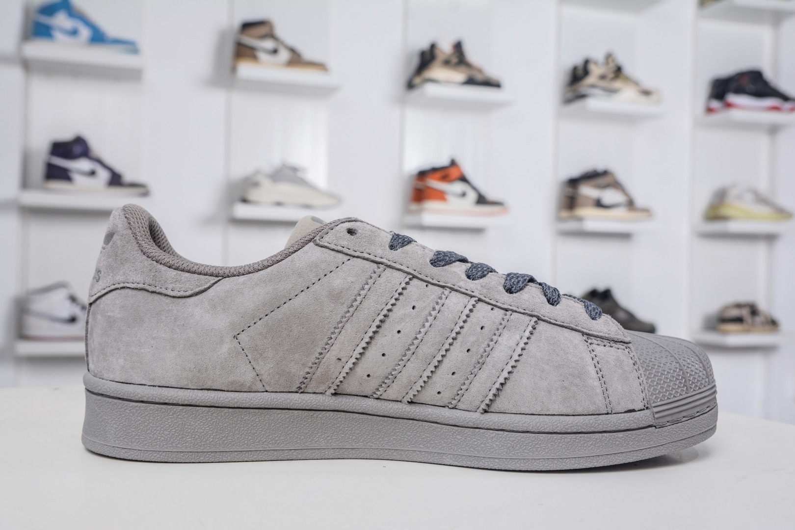 Adidas Originals Superstar Grey Suede Leather Sneakers: Original Company Grade 3 cmp i1757609466544 9501 0 2