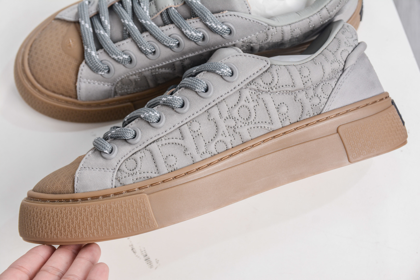 Dior B33 Grey Printed Lace-Up Fashion Sneakers - Premium Quality, Stylish & Durable 8 cmp i1757610689561 7636 0 6