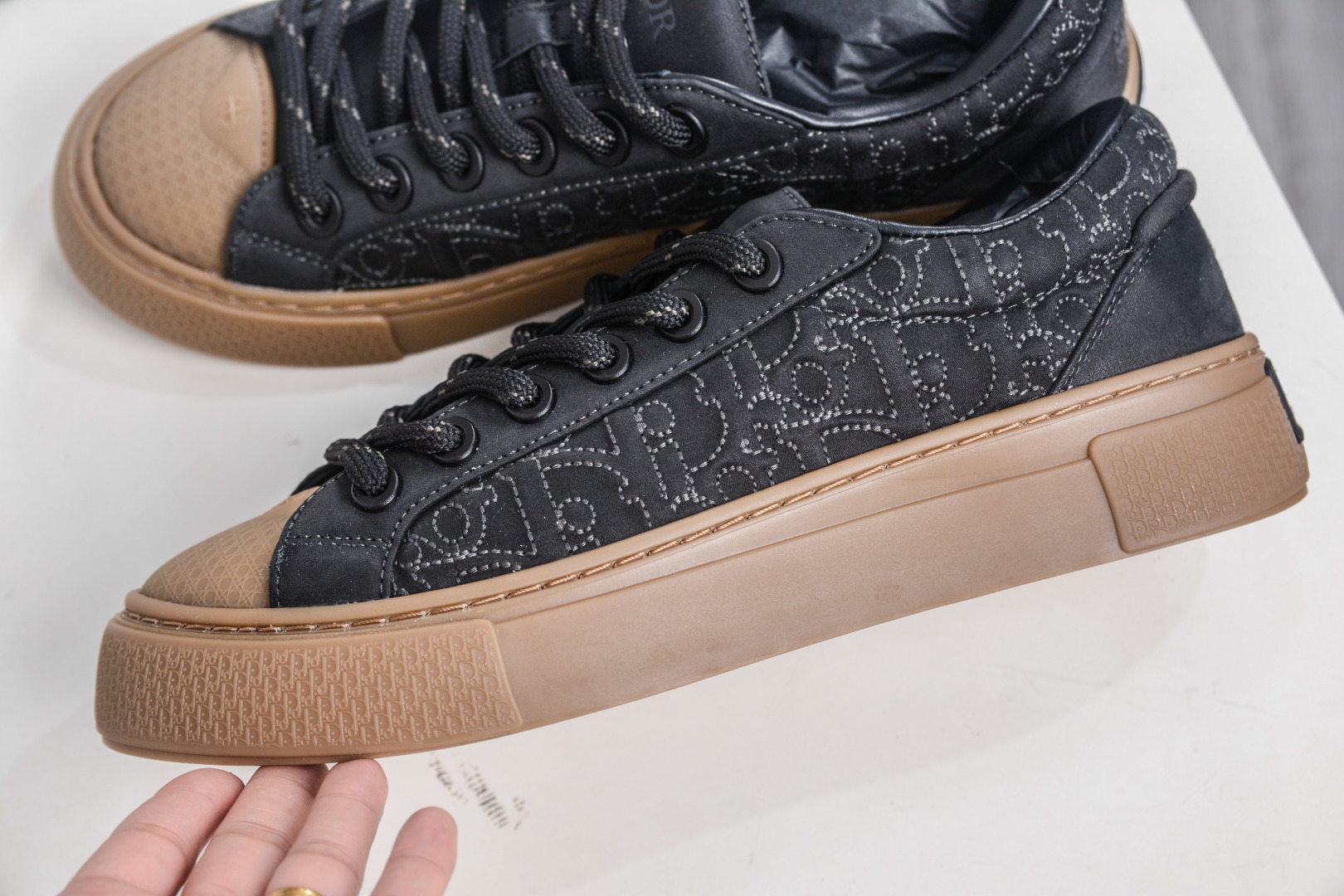 Dior B33 Men's Black Suede Printed Lace-Up Fashion Sneakers Tennis Shoes 8 cmp i1757610756079 2869 0 6