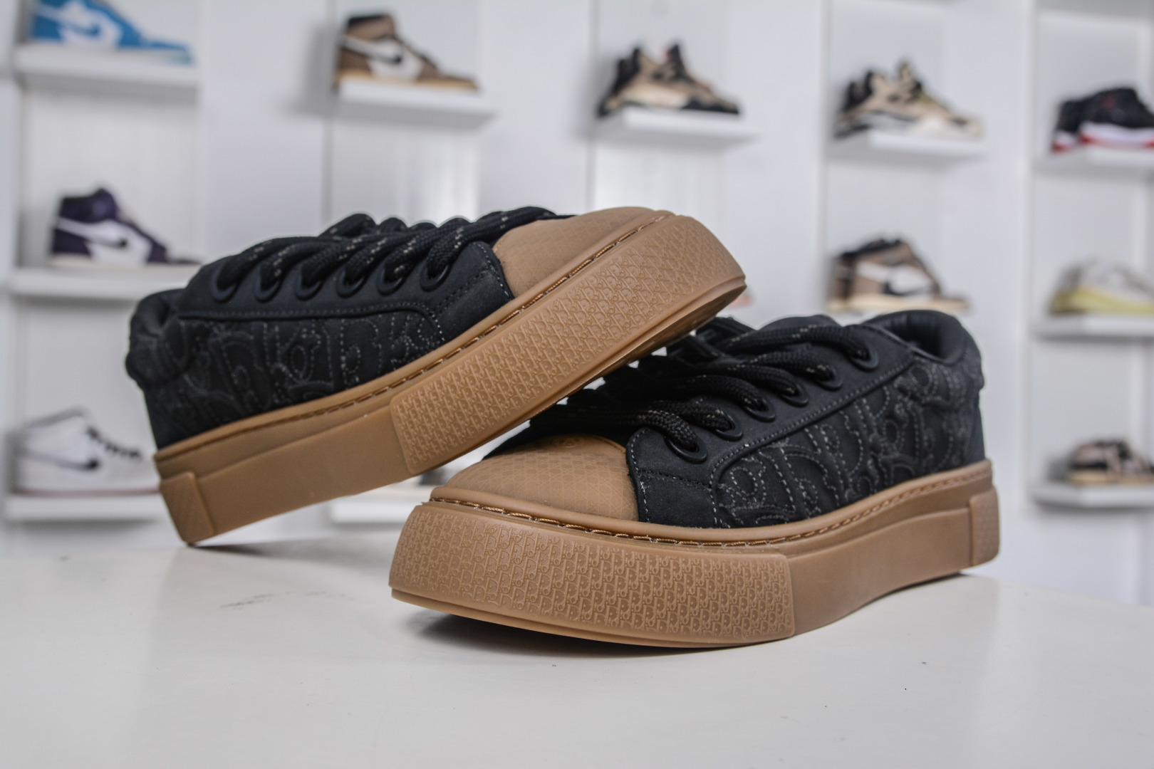 Dior B33 Men's Black Suede Printed Lace-Up Fashion Sneakers Tennis Shoes 5 cmp i1757610757581 7612 0 3
