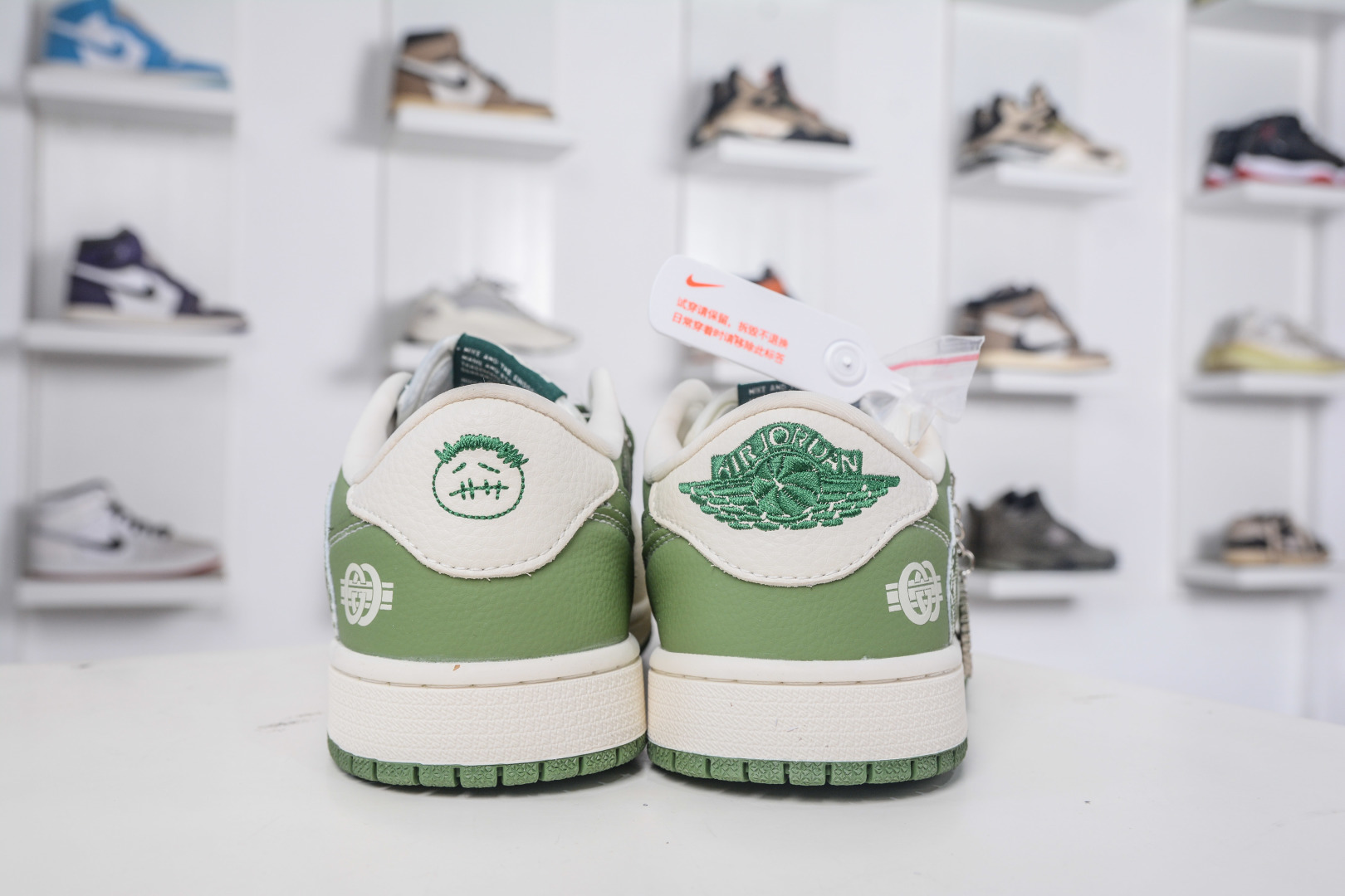 TS x Air Jordan x GUCCI AJ1 Low 倒钩低帮联名古驰-米绿方格 XS2025-028-莆田鞋,莆田鞋货源,高仿鞋,高仿鞋货源,安福档口,莆田高仿鞋,莆田鞋批发,高仿鞋批发,莆田高仿运动鞋,高仿运动鞋,莆田运动鞋 TS x Air Jordan x GUCCI AJ1 Low 倒钩低帮联名古驰-米绿方格 XS2025-028