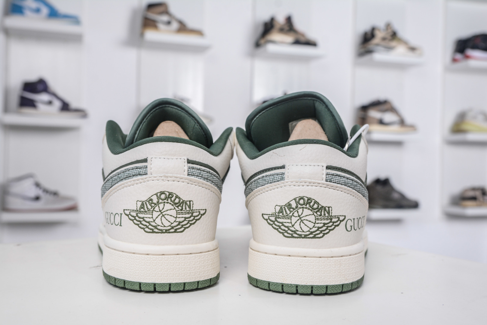 Air Jordan 1 Retro Low x Gucci Collab - White & Green Custom Sneakers 2 cmp i1757869039154 8849 0 1