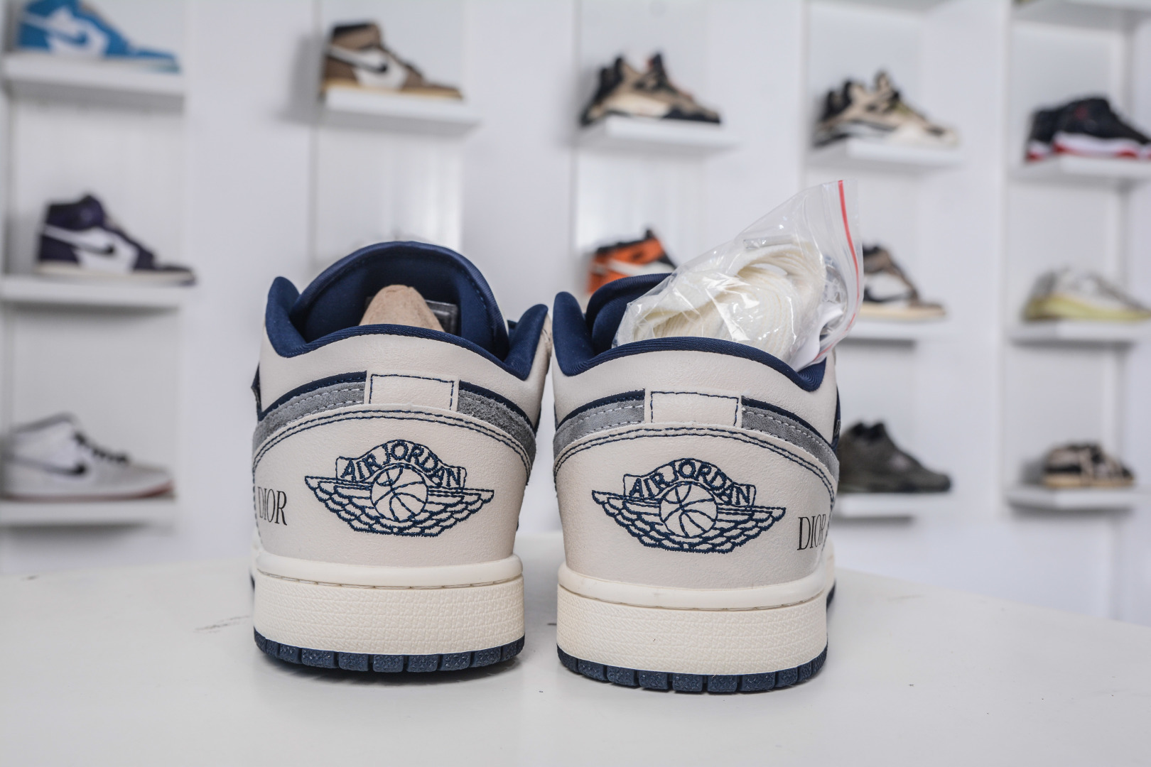 Dior x Air Jordan 1 Low: Navy & Cream Leather Sneakers, Limited Edition 2 cmp i1757869087667 2042 0 1