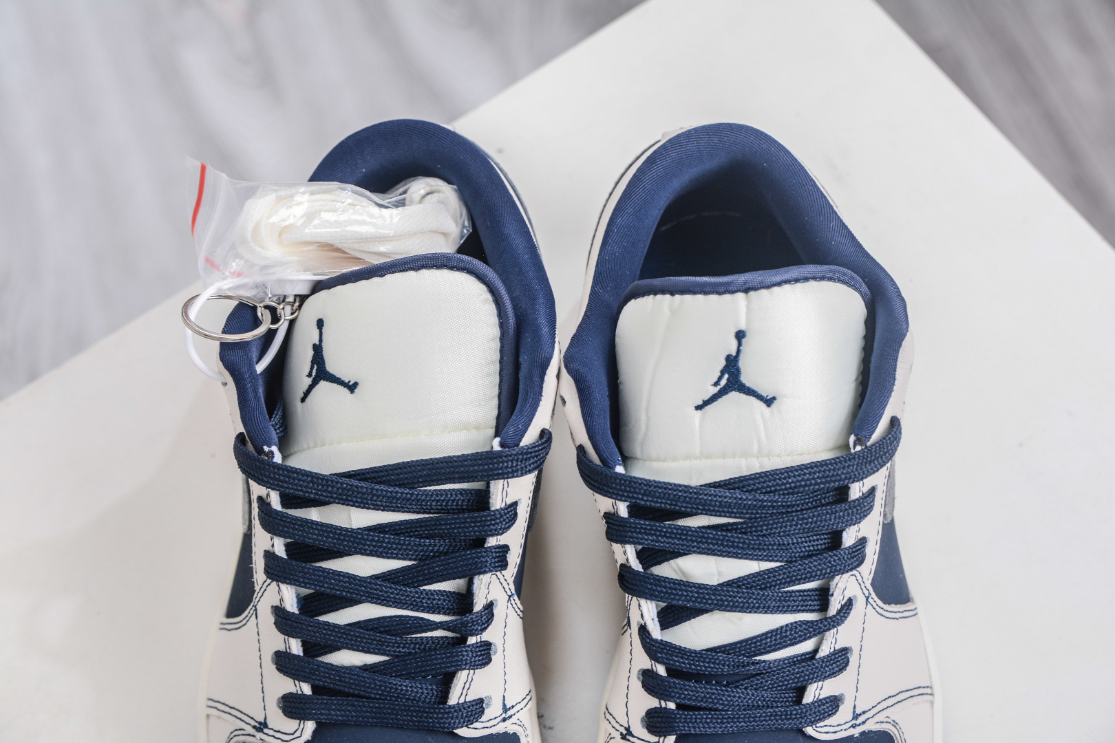 Dior x Air Jordan 1 Low: Navy & Cream Leather Sneakers, Limited Edition 8 cmp i1757869088863 2066 0 7