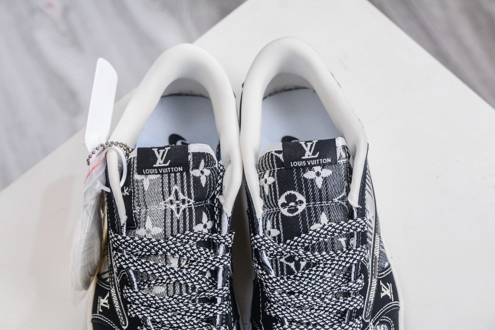 TS x Air Jordan x Louis Vuitton Air Jordan 1 Low - Black Grey Canvas 9 cmp i1757869419741 7694 0 7