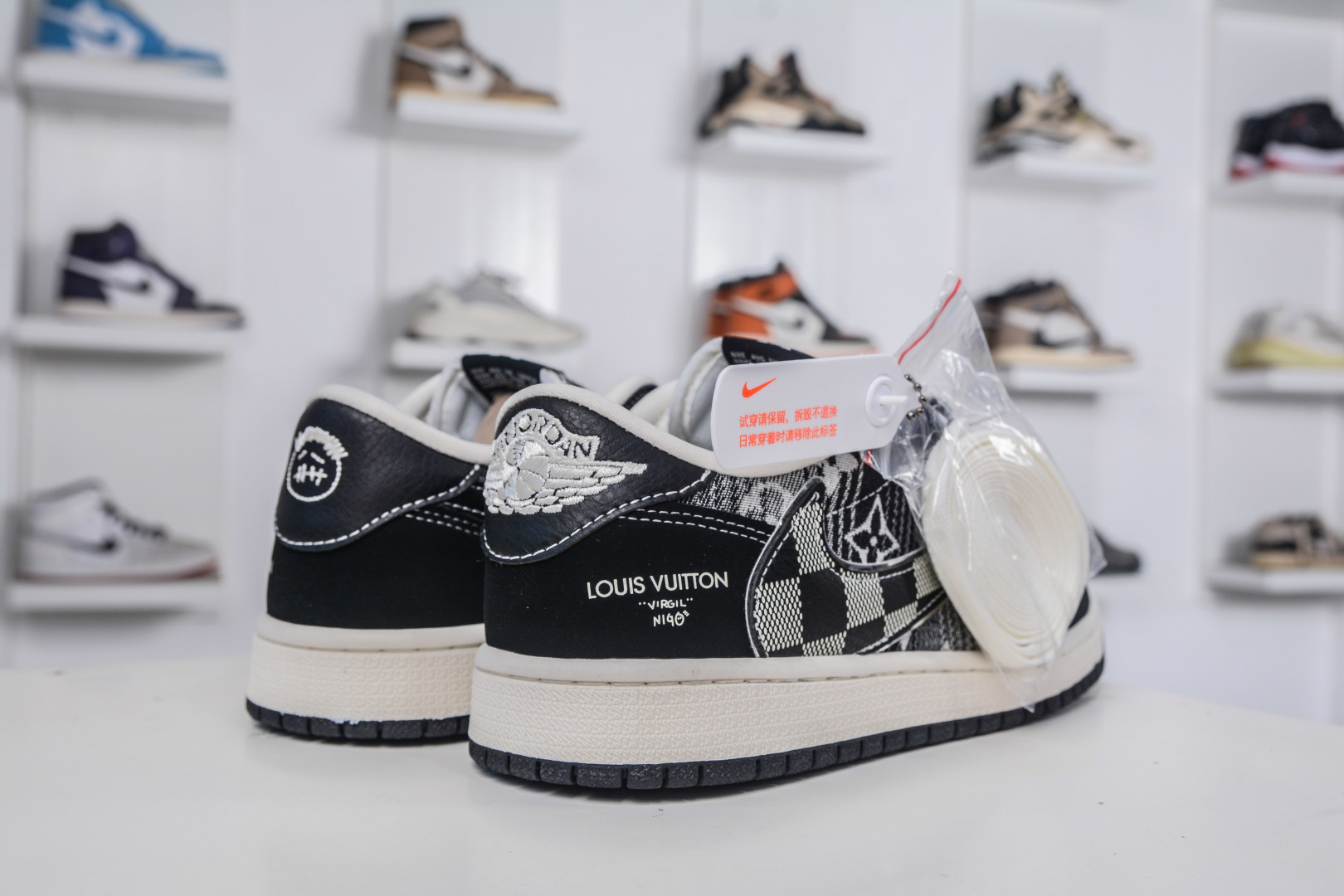 TS x Air Jordan x Louis Vuitton Air Jordan 1 Low - Black Grey Canvas 7 cmp i1757869419863 5505 0 5