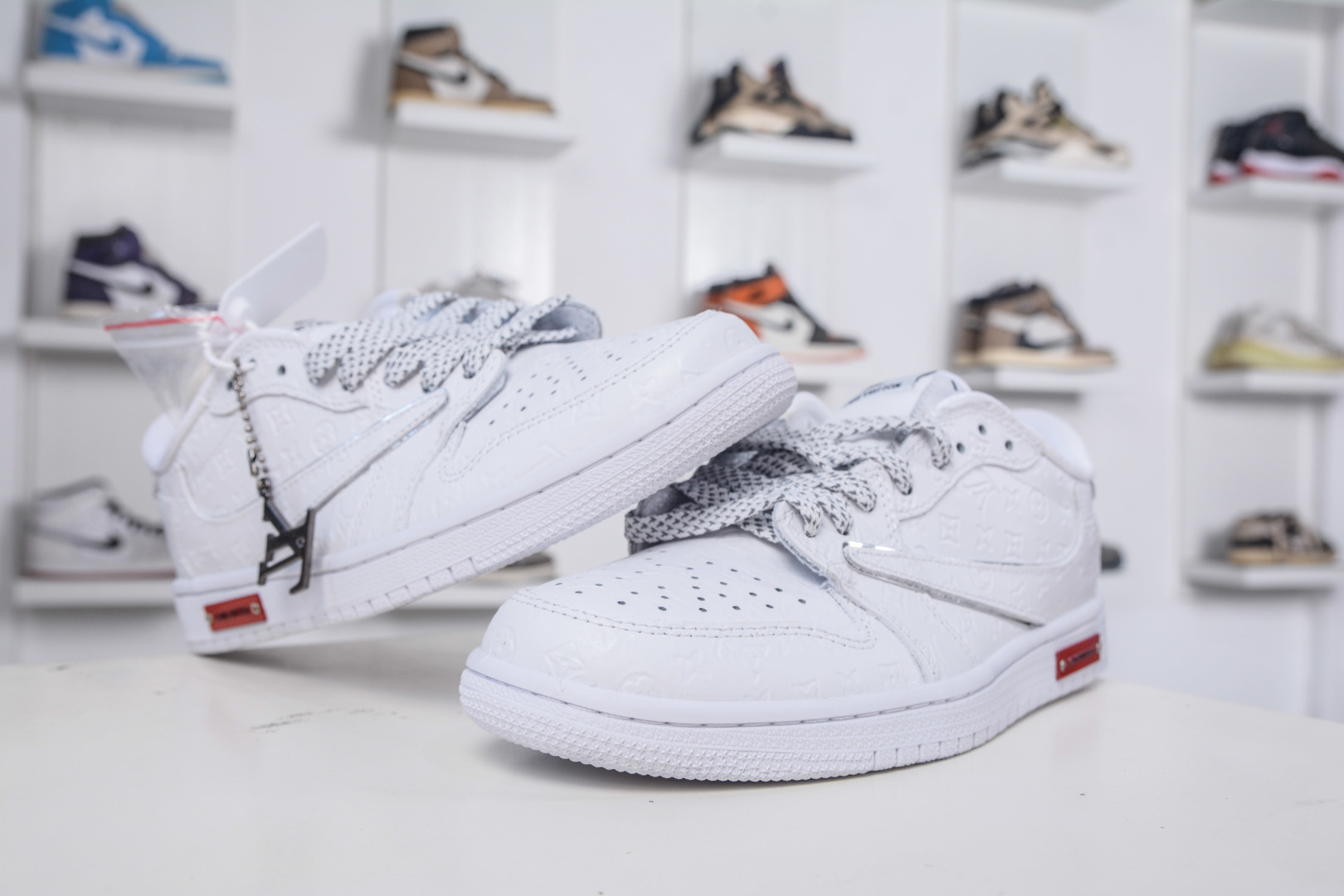 TS x Air Jordan x Louis Vuitton Air Jordan 1 Low - White Custom Sneakers 4 cmp i1757869520759 3757 0 3