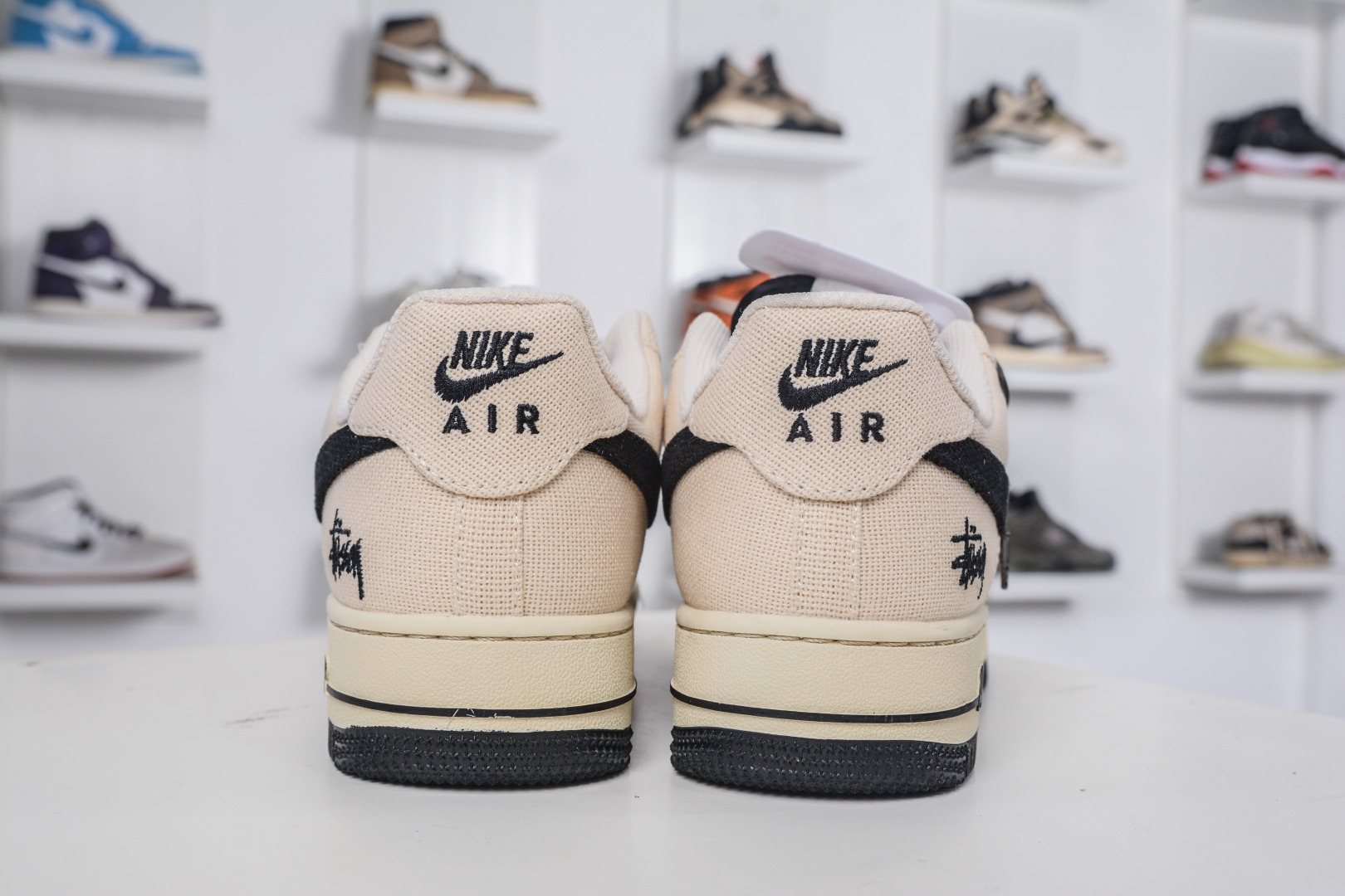 Nike Air Force 1 Low 07 x Stussy Collab Cream/Black Canvas Sneakers 3 cmp i1757955174696 8082 0 1