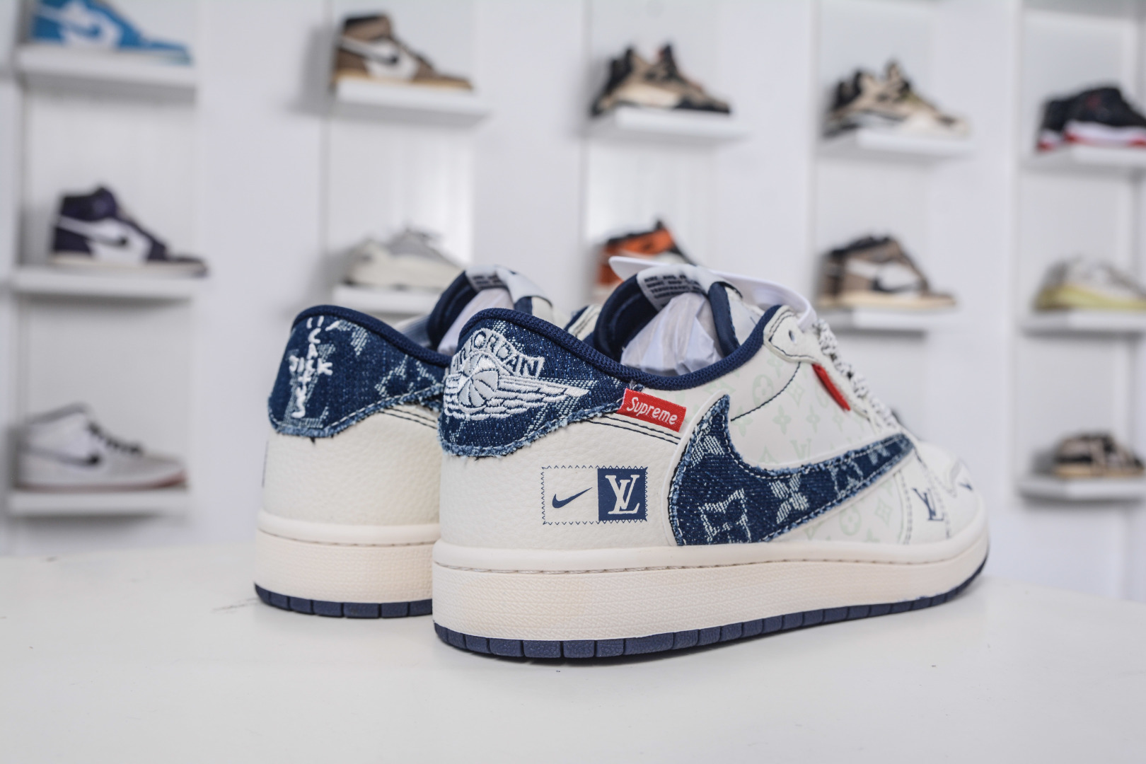 Air Jordan 1 Low Blue Denim Louis Vuitton SUP Collab Custom Sneakers 6 cmp i1757955586683 500 0 5