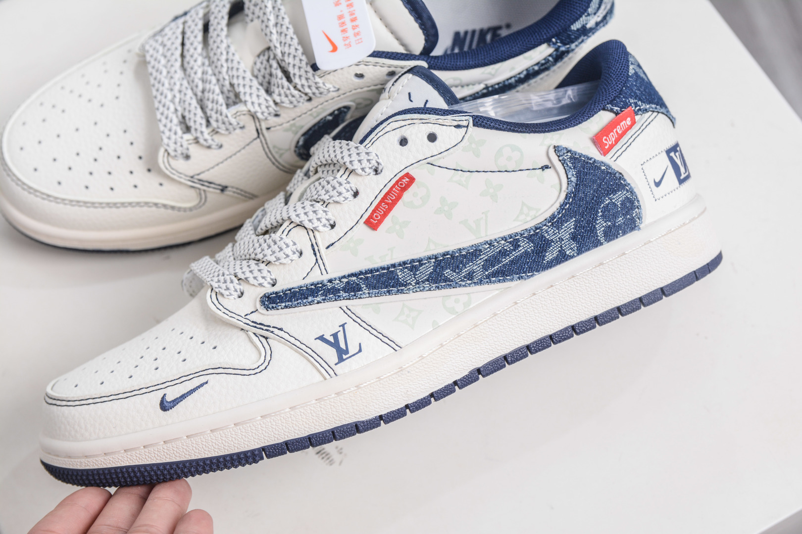 Air Jordan 1 Low Blue Denim Louis Vuitton SUP Collab Custom Sneakers 7 cmp i1757955587595 9824 0 6