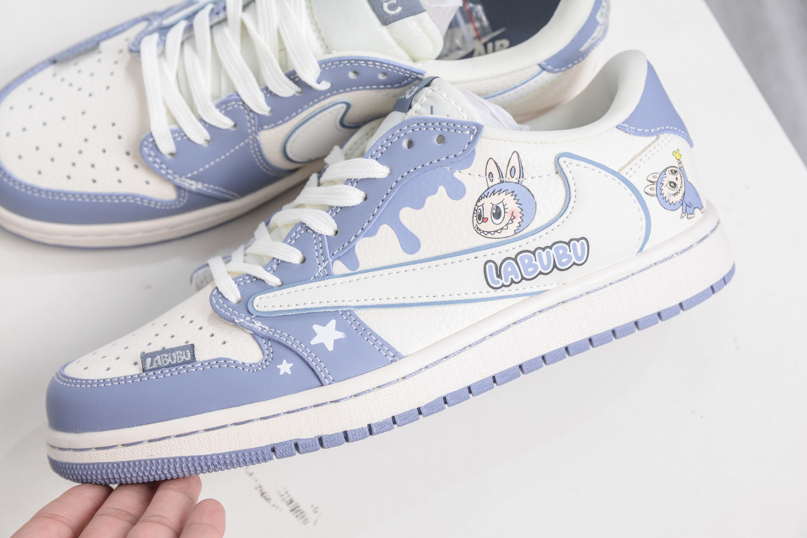 TS x Air Jordan 1 Low LABUBU - White & Blue Custom Sneakers with Air Cushion 8 cmp i1758039550887 6171 0 6