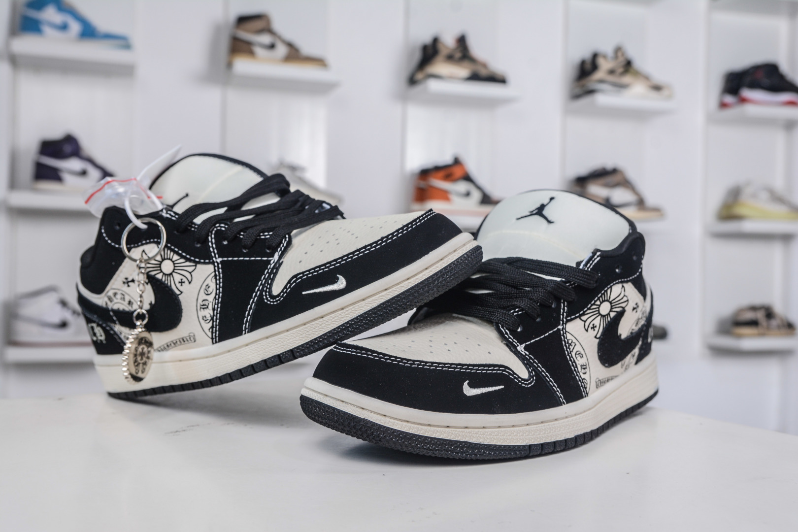 Air Jordan 1 Low X Chrome Hearts Black White Custom Shoes 5 cmp i1758039607435 4246 0 3