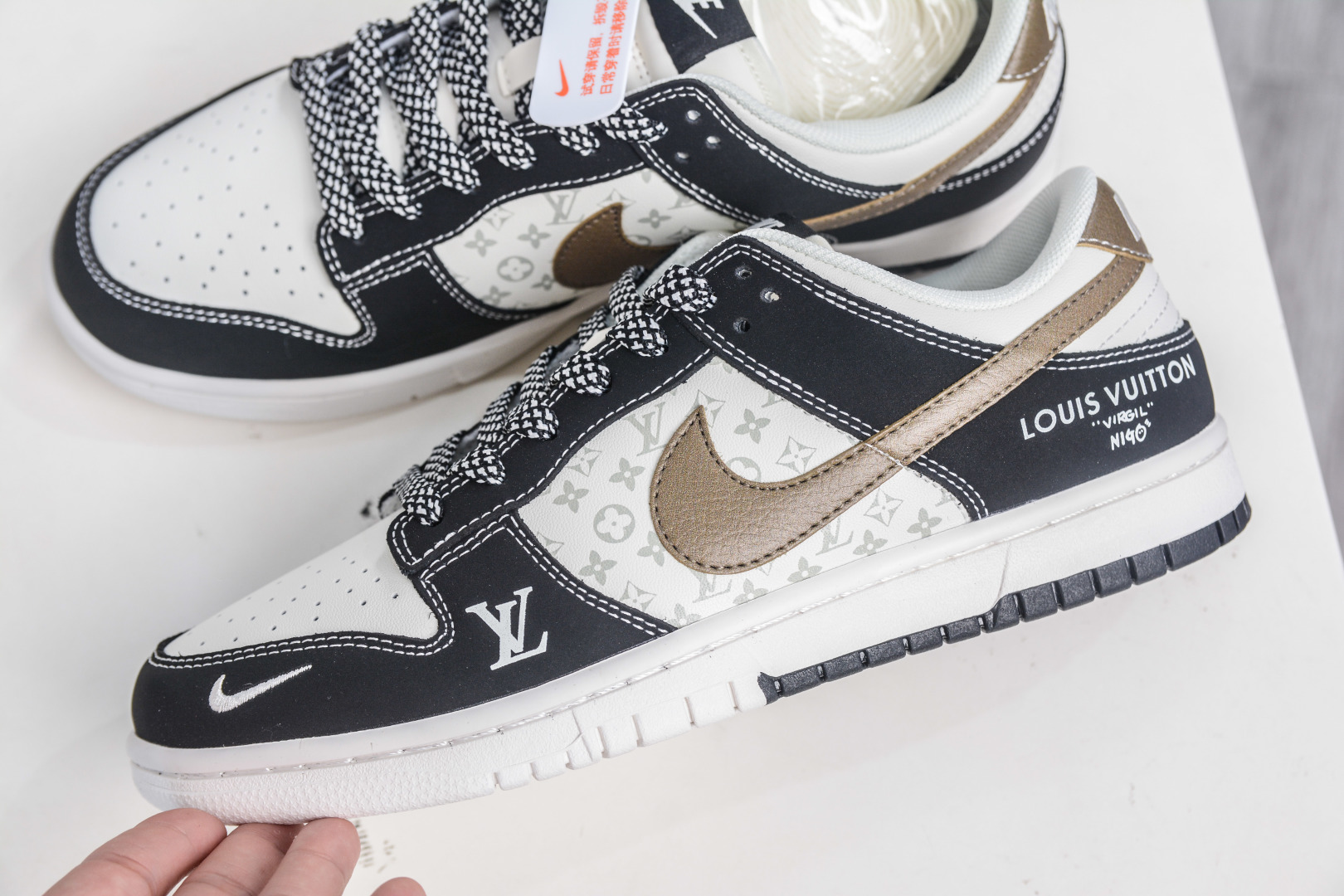Nike SB Dunk Low x Louis Vuitton Collab Black White Brown, Premium Quality 8 cmp i1758039919259 7028 0 6