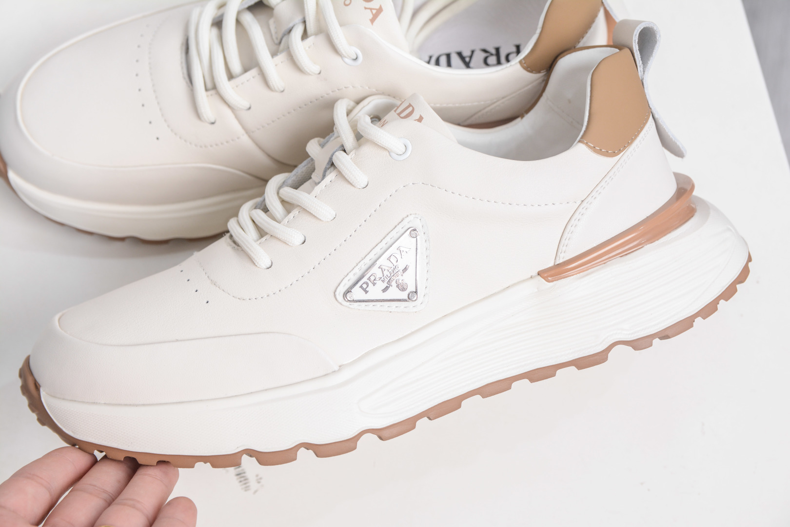 Prada Men's Leather Lace-Up Sneakers with Thick Sole and Logo Detail 8 cmp i1758040381603 5823 0 6