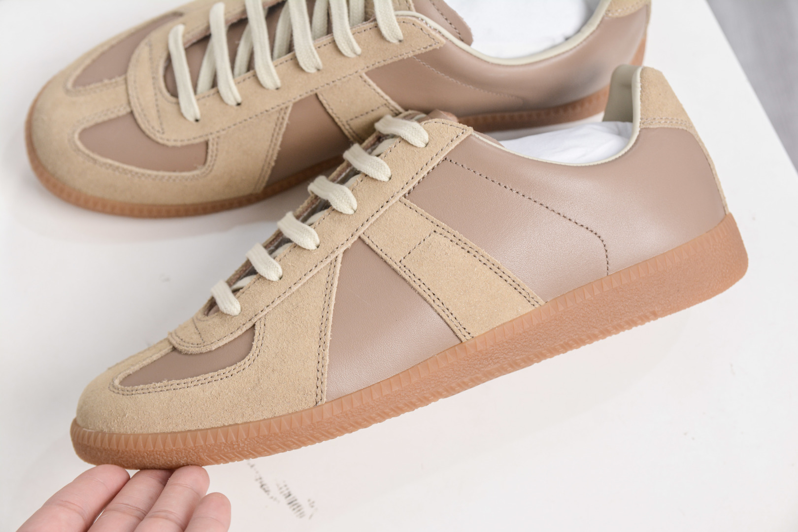 Maison Margiela Replica Sneakers - Calfskin Leather, Suede, and Rubber Sole 8 cmp i1758040776179 1820 0 6