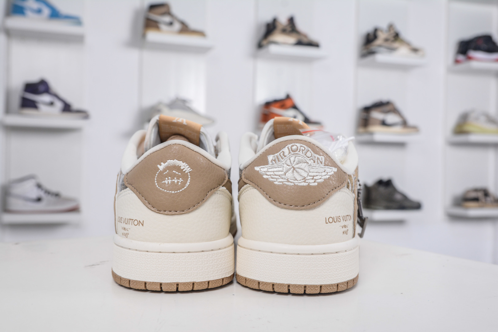 TS x Air Jordan x Louis Vuitton AJ1 Low 倒钩低帮LV联名-白黄帆布 XS2025-065