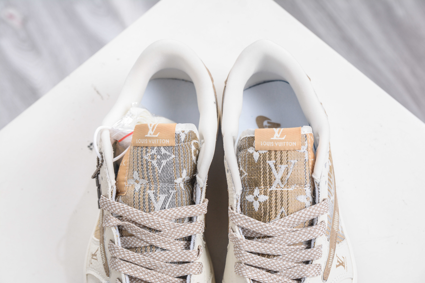 TS x Air Jordan x Louis Vuitton AJ1 Low 倒钩低帮LV联名-白黄帆布 XS2025-065