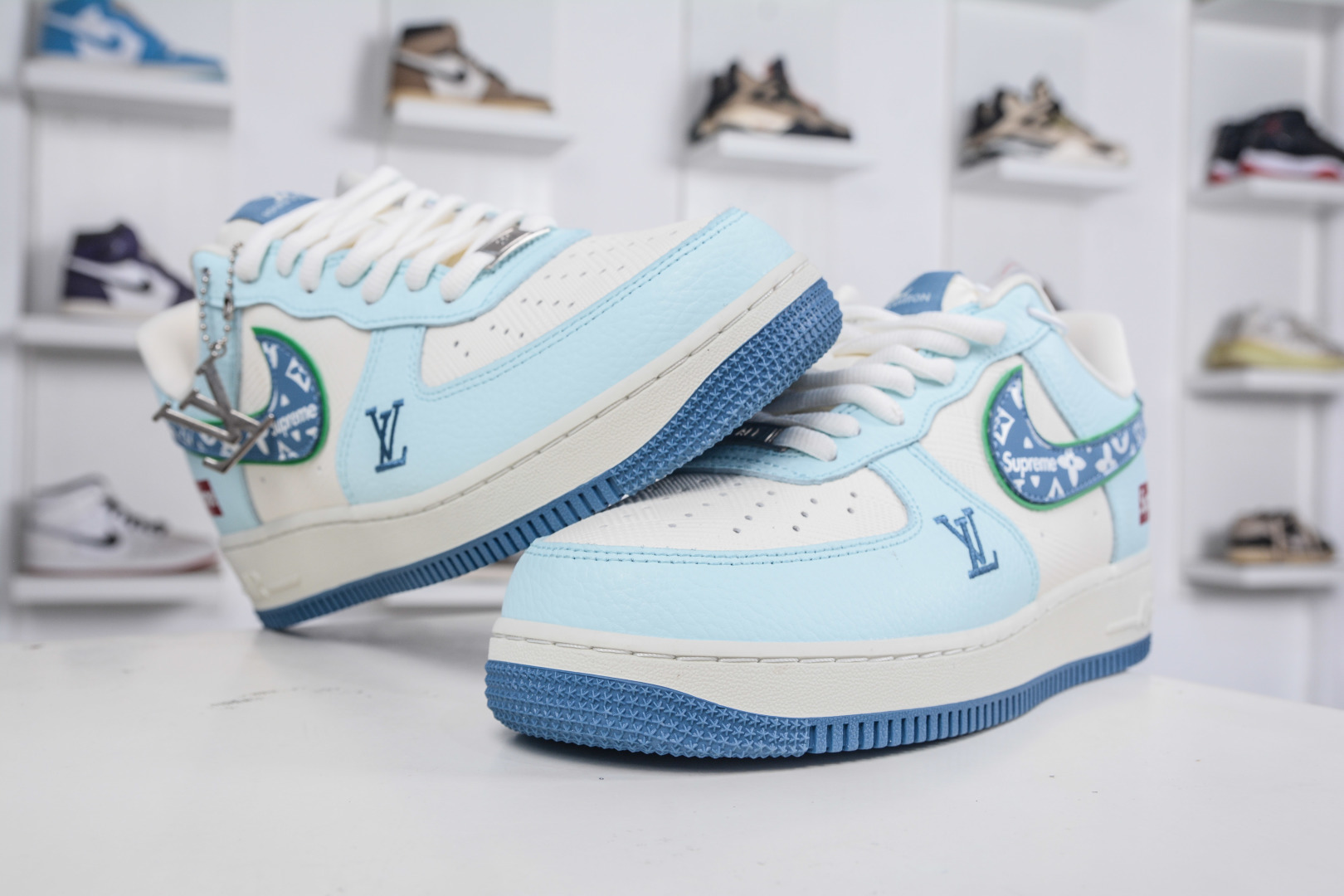 Nike Air Force 1 Low 07 x Louis Vuitton x Supreme LVSUP联名-白蓝 YF9511-809