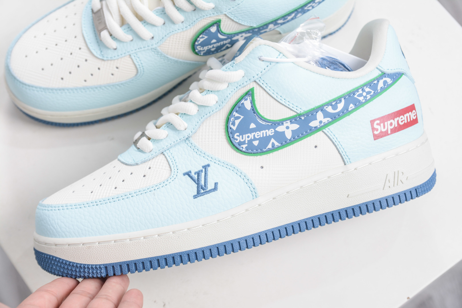 Nike Air Force 1 Low 07 x Louis Vuitton x Supreme LVSUP联名-白蓝 YF9511-809