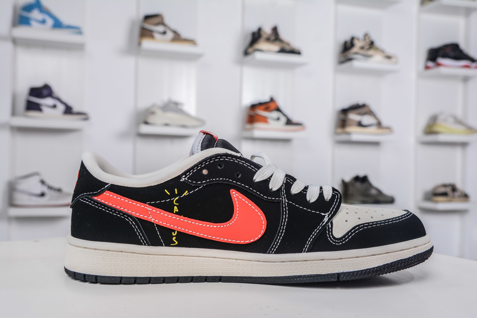 TS x Air Jordan x Fendi Air Jordan 1 Low - White, Black, and Red Colorway Shoe 4 cmp i1758306137359 5400 0 2