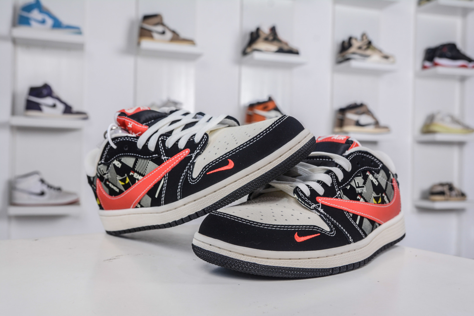 TS x Air Jordan x Fendi Air Jordan 1 Low - White, Black, and Red Colorway Shoe 5 cmp i1758306138677 7137 0 3