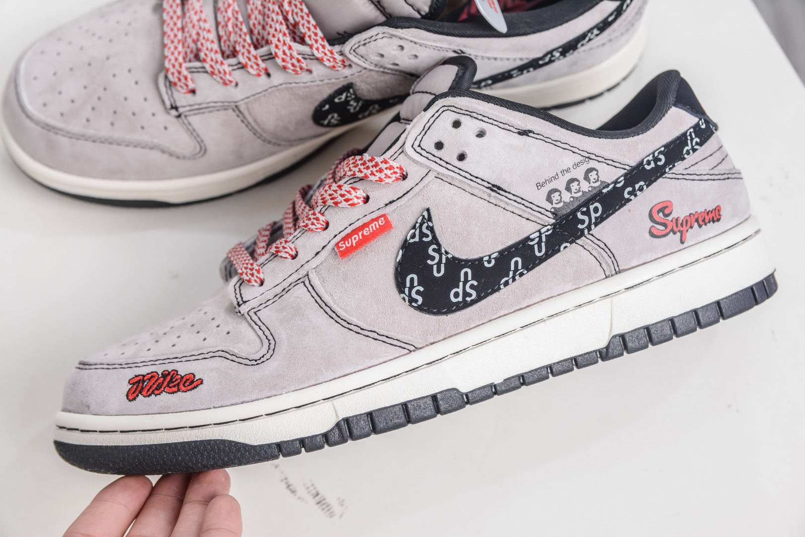 Nike SB Dunk Low x Supreme SUP联名-猪八灰红 SD2025-001