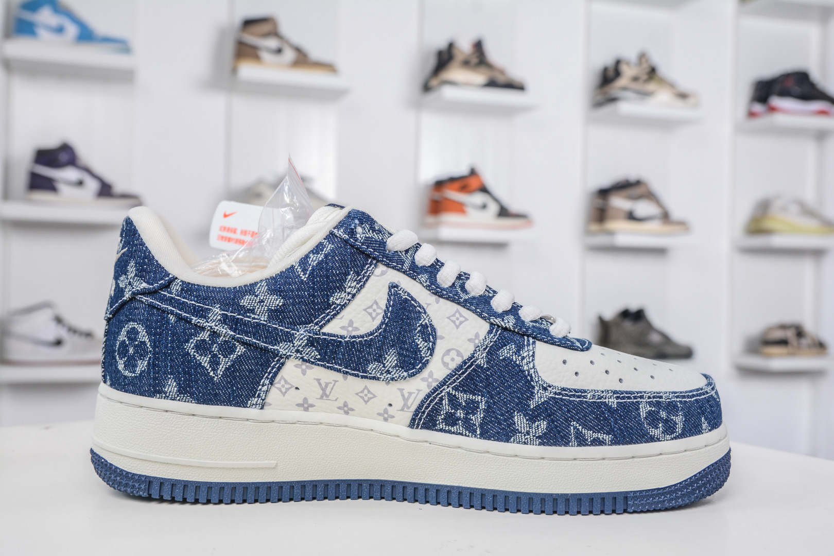 Nike Air Force 1 Low x Louis Vuitton White Blue Denim Sneakers 3 cmp i1758306418616 4227 0 2